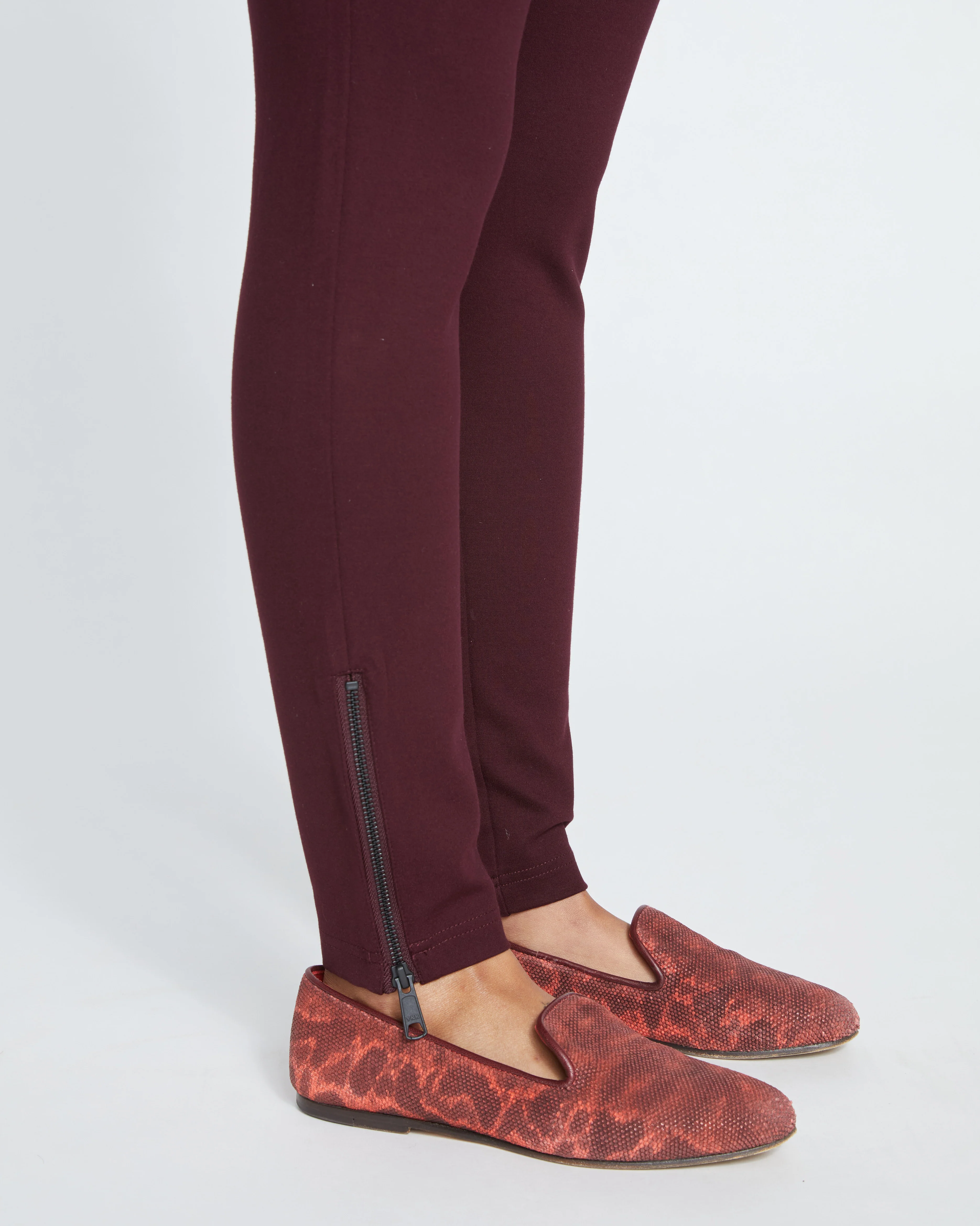 Moro Pocket Signature Ponte Pants - Black Cherry - Image 6