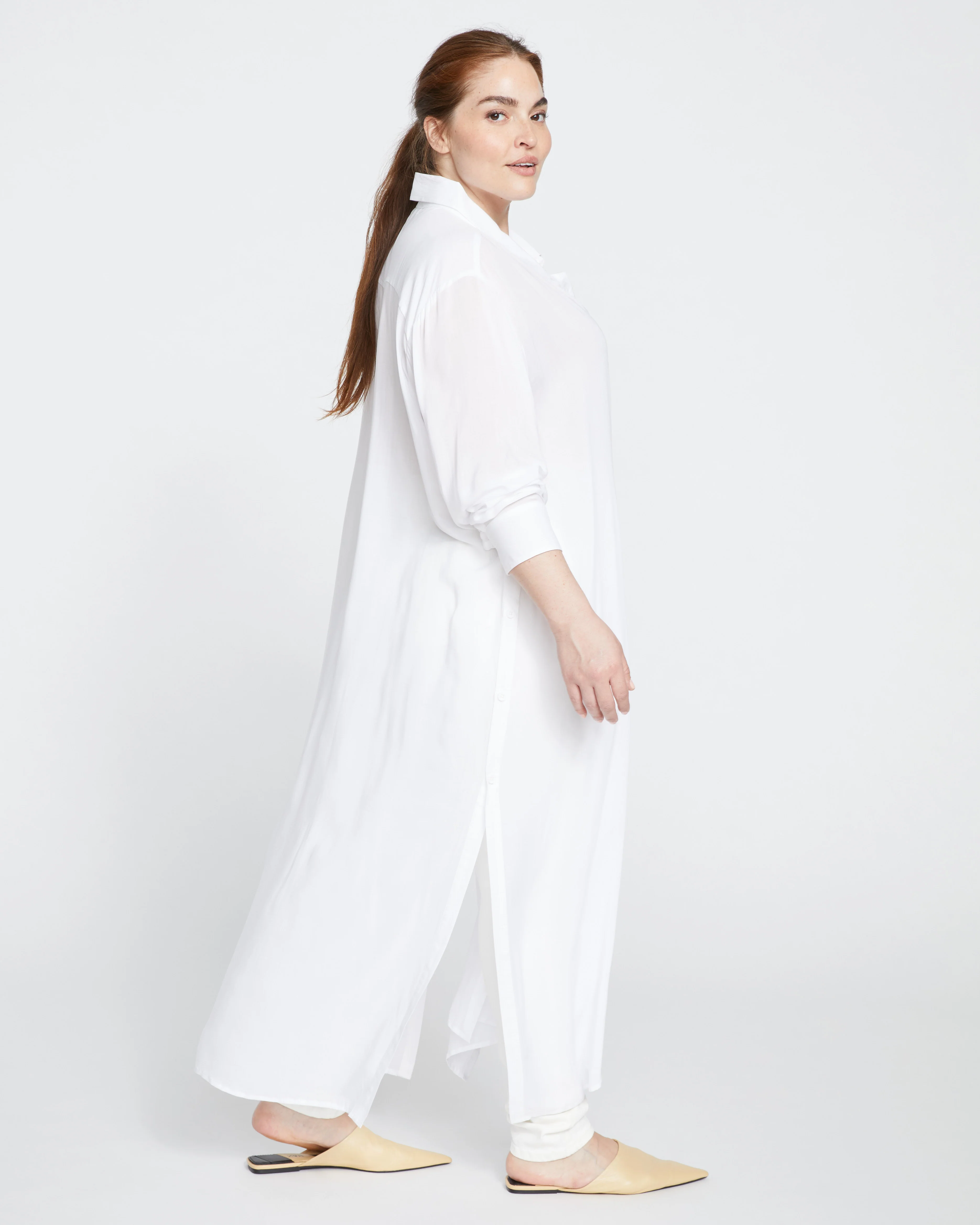 Nailah Button Down Tunic - White - Image 4