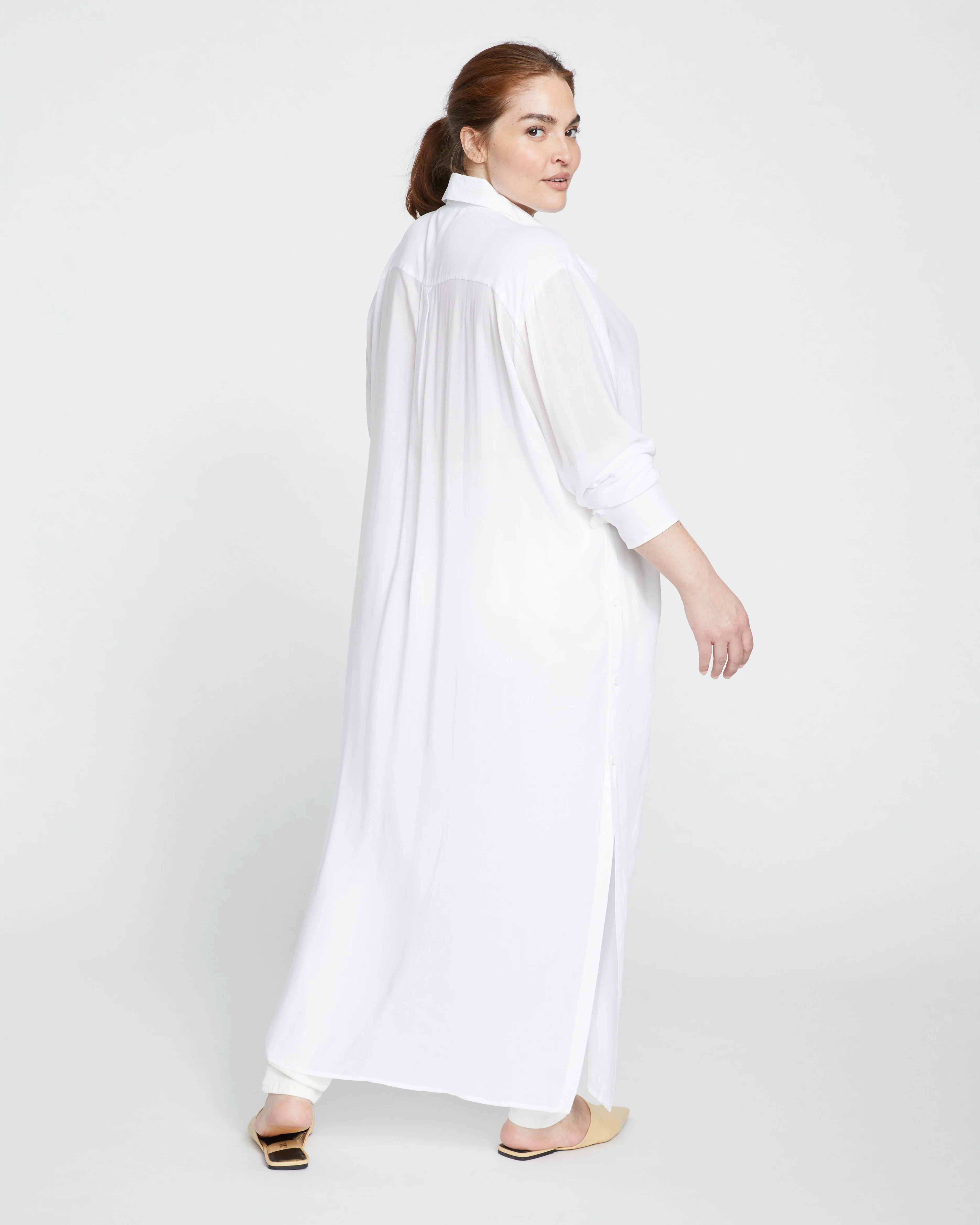 Nailah Button Down Tunic - White - Image 5