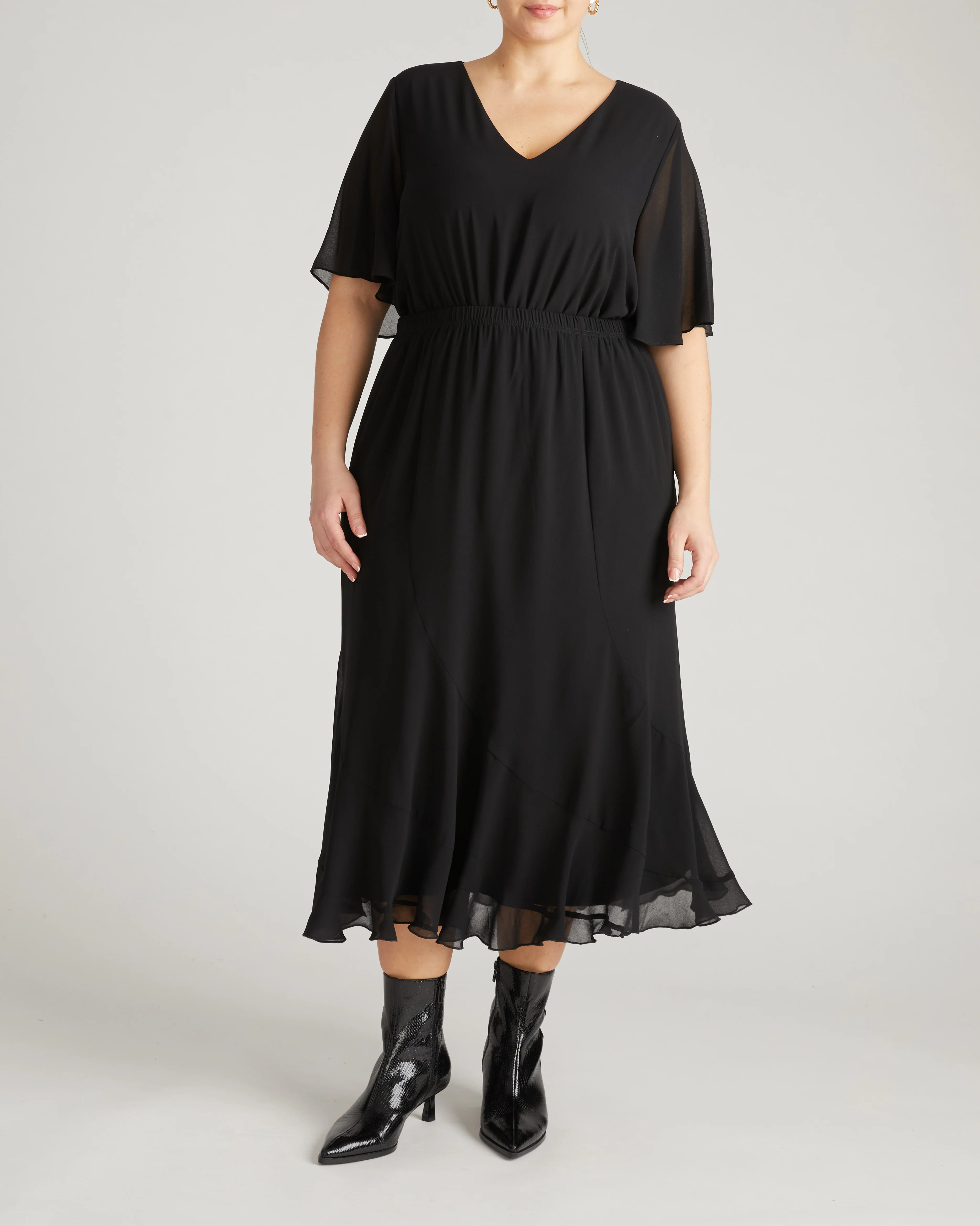 Navarte Chiffon Midi Skirt - Black - Image 5