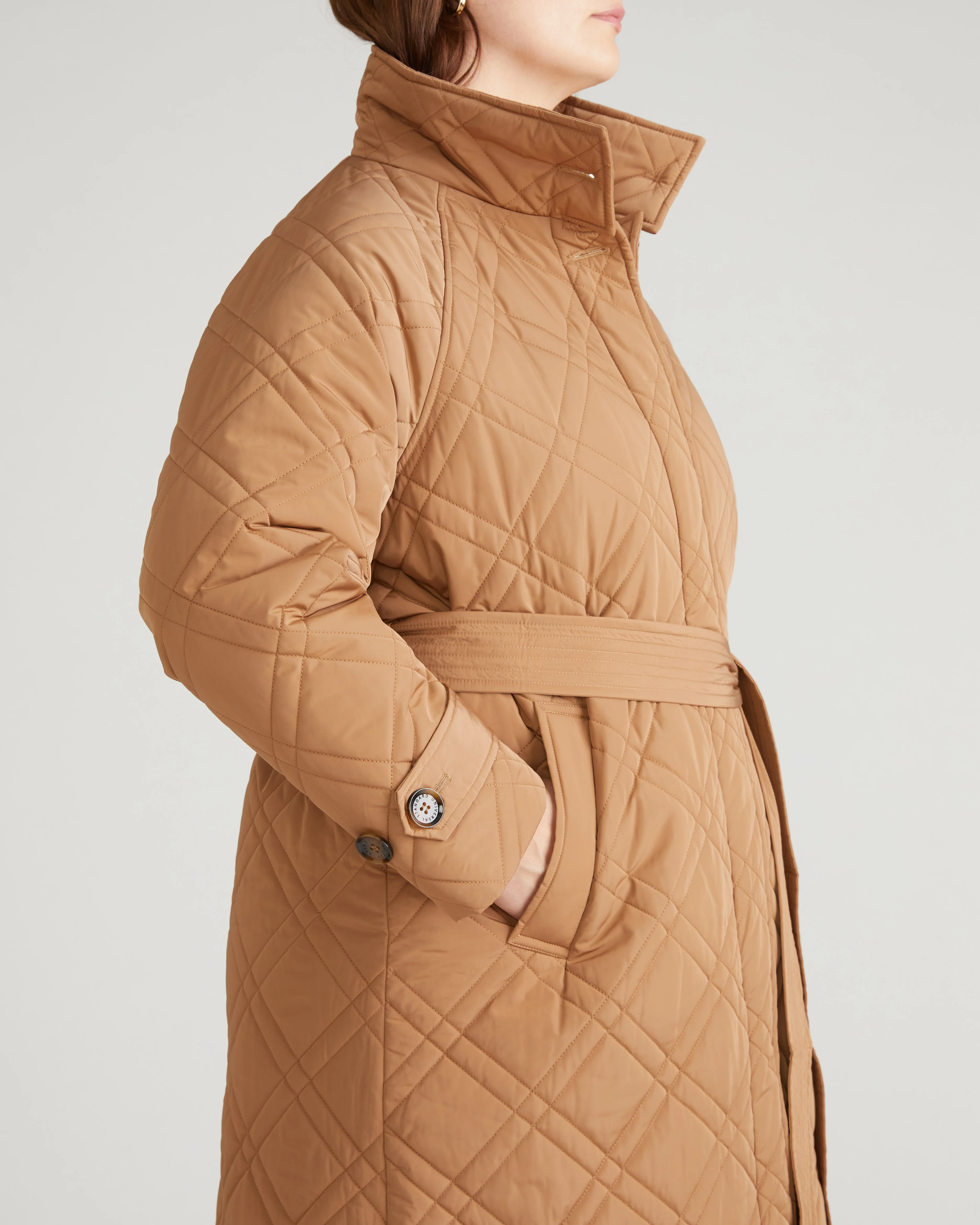 Nehra Quilted Coat - Classic Camel - Image 3