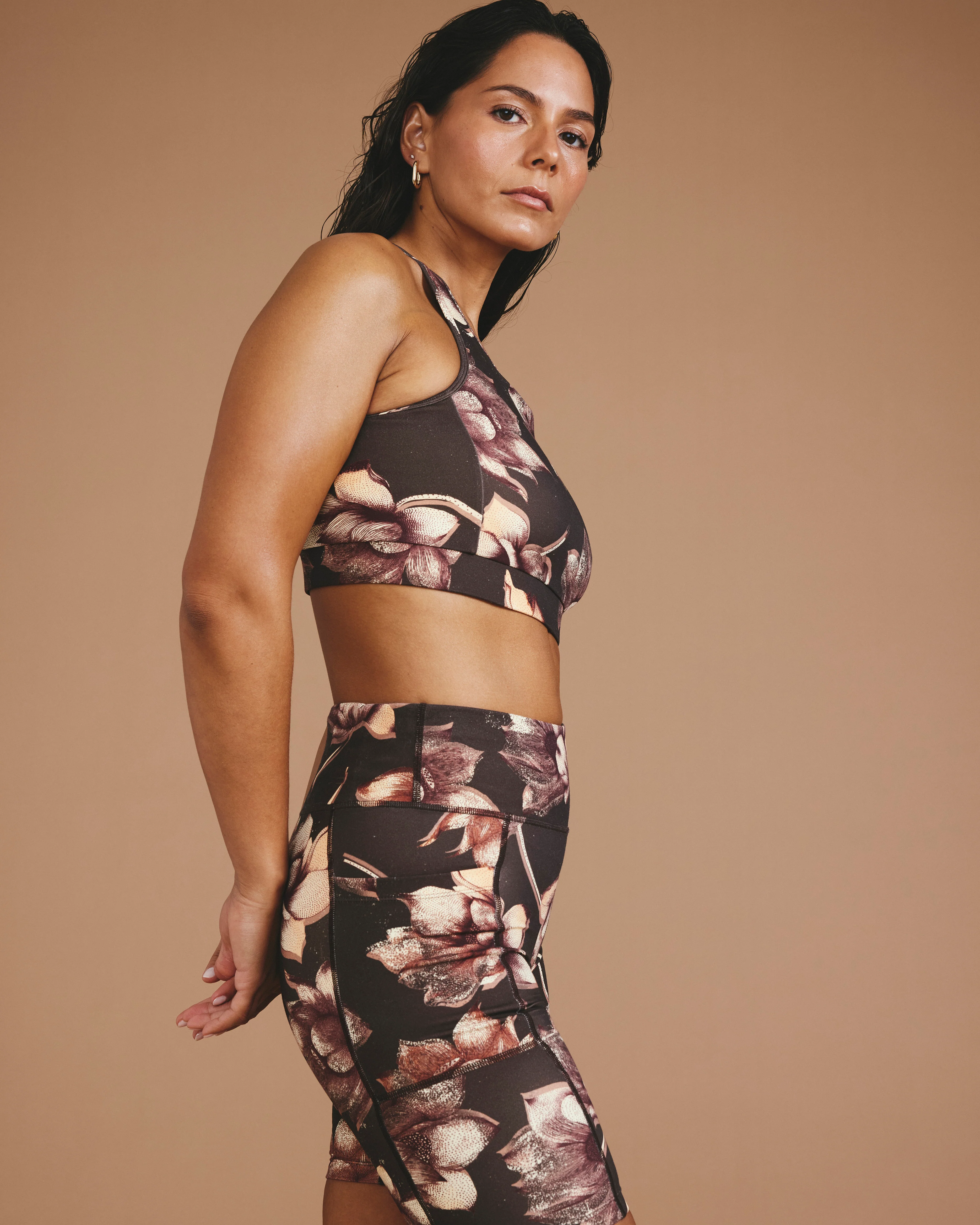 Next-to-Naked Bike Shorts - Lotus Print - Image 3