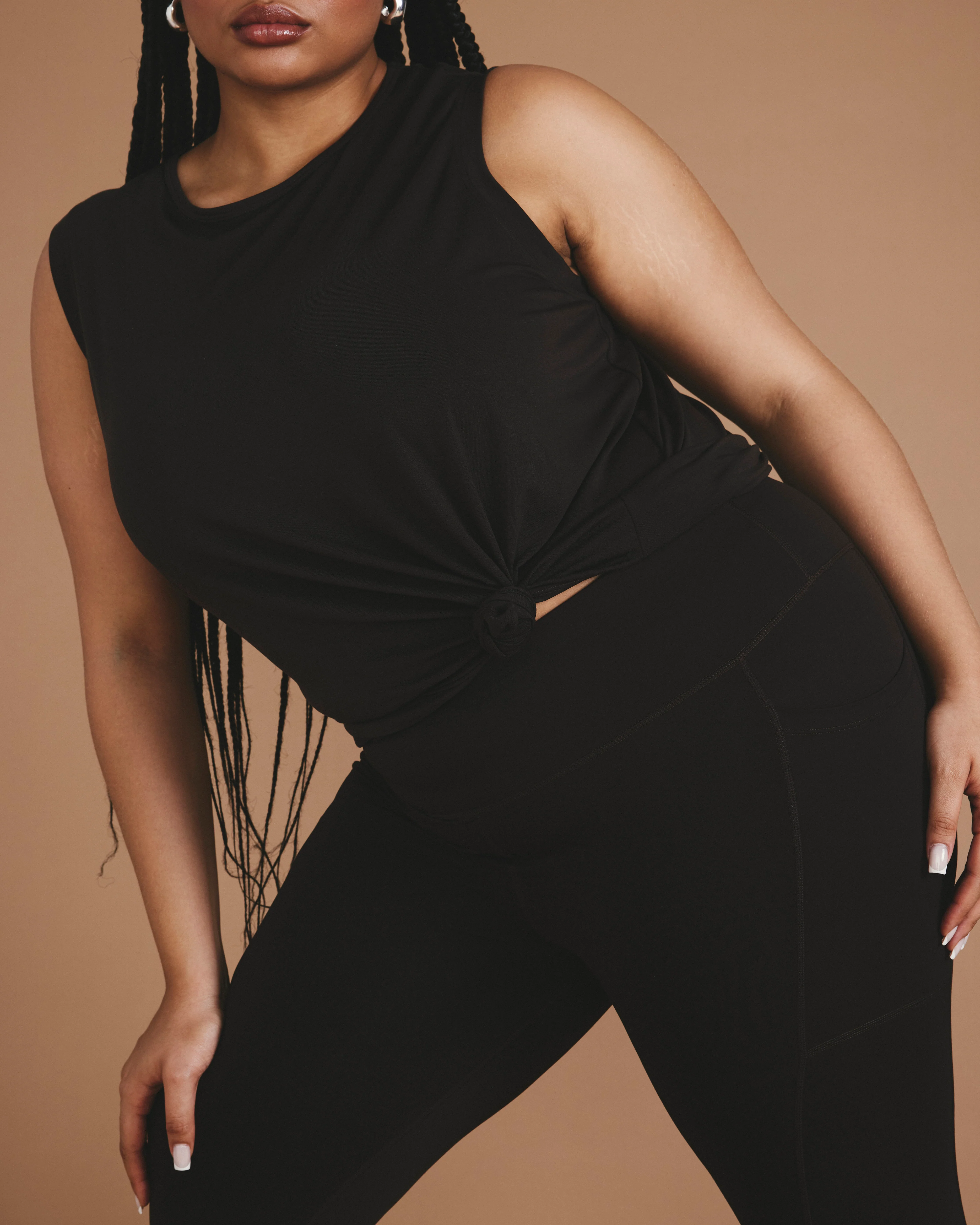 Next-to-Naked Cropped Pocket Legging - Deep Brown - Image 3