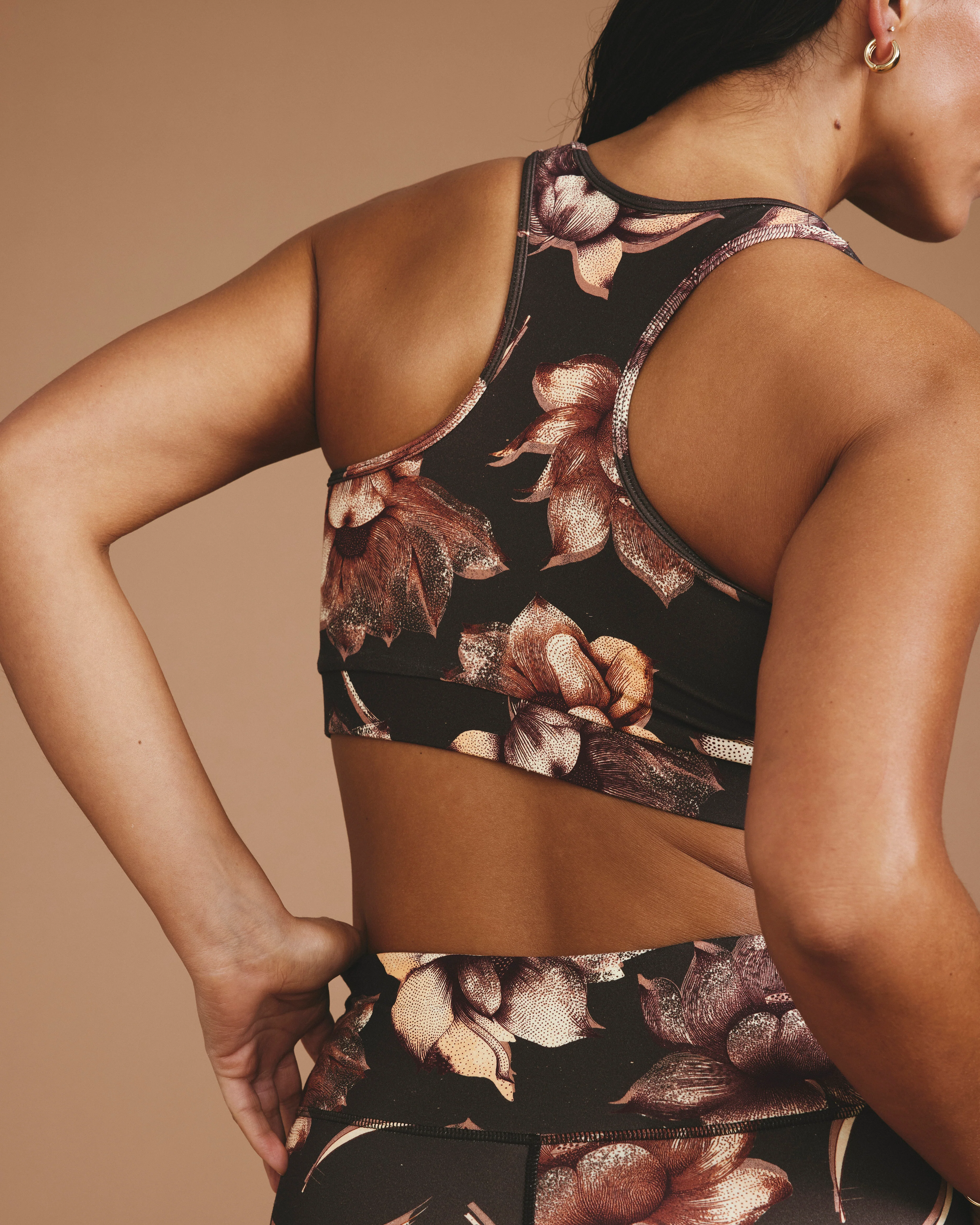 Next-to-Naked Racerback Sports Bra - Lotus Print - Image 3
