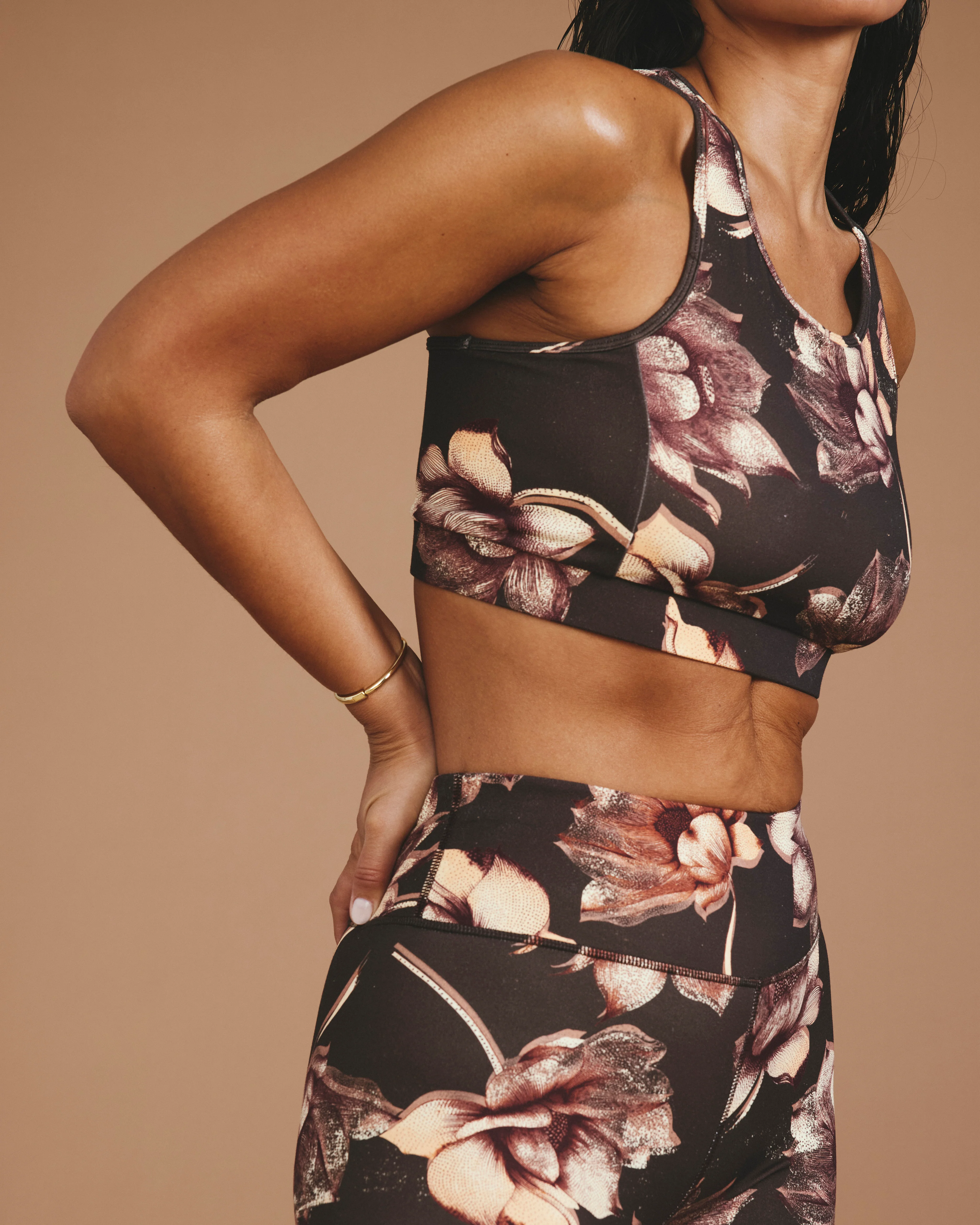 Next-to-Naked Racerback Sports Bra - Lotus Print - Image 4