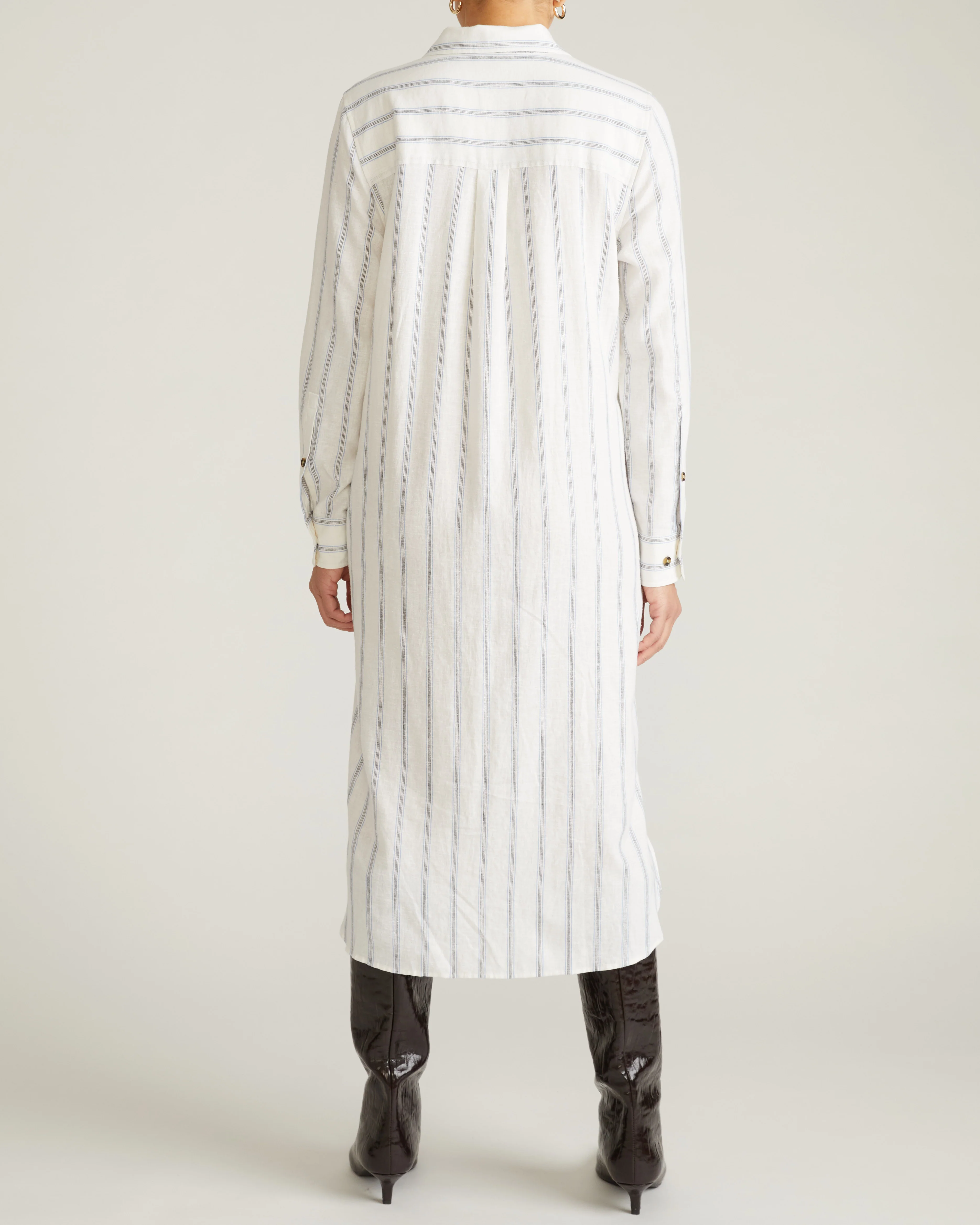Odeon Linen Shirtdress - Mayfair Stripe - Image 5