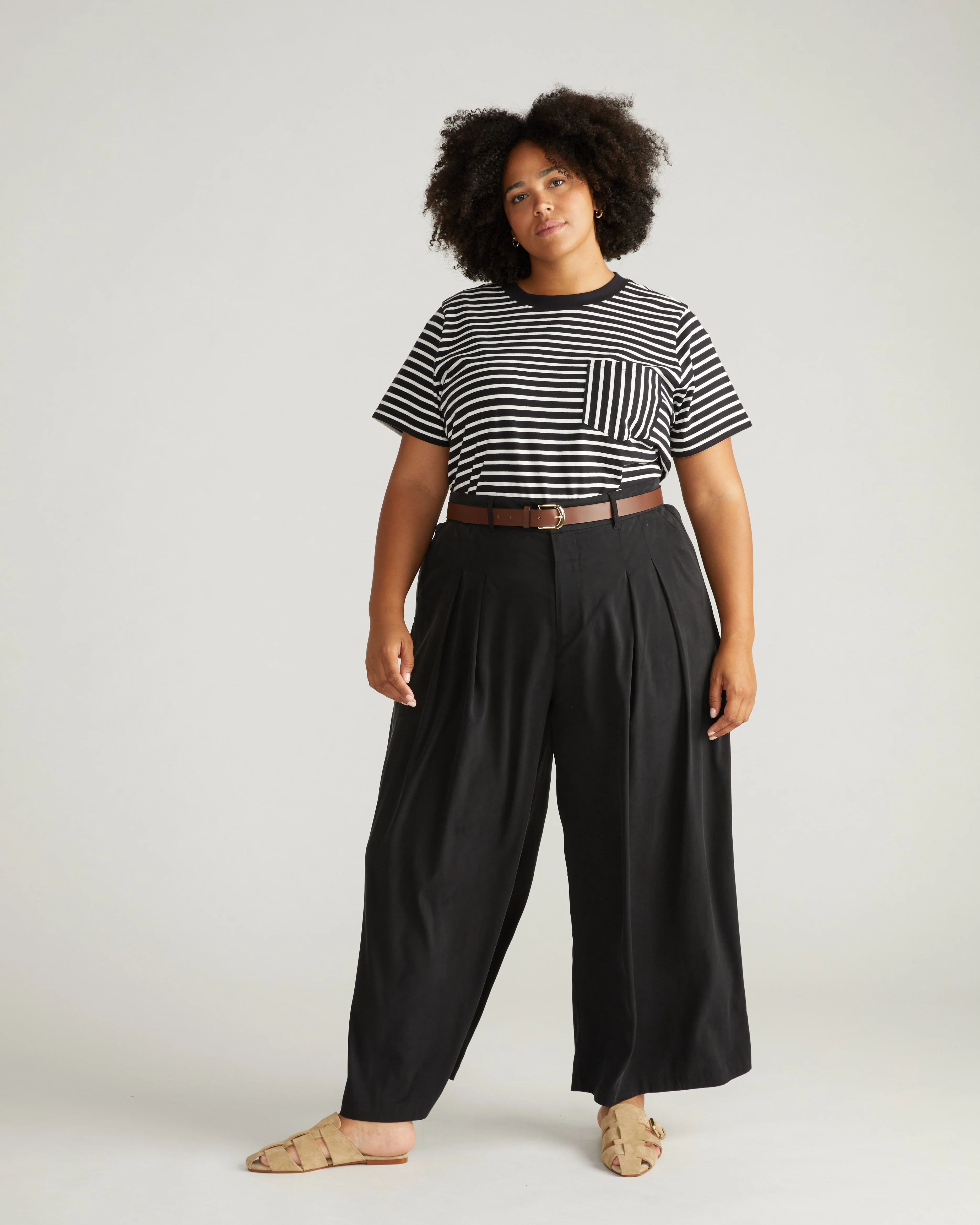 Palais Cooling Cupro Wide Leg Pant - Black - Image 2