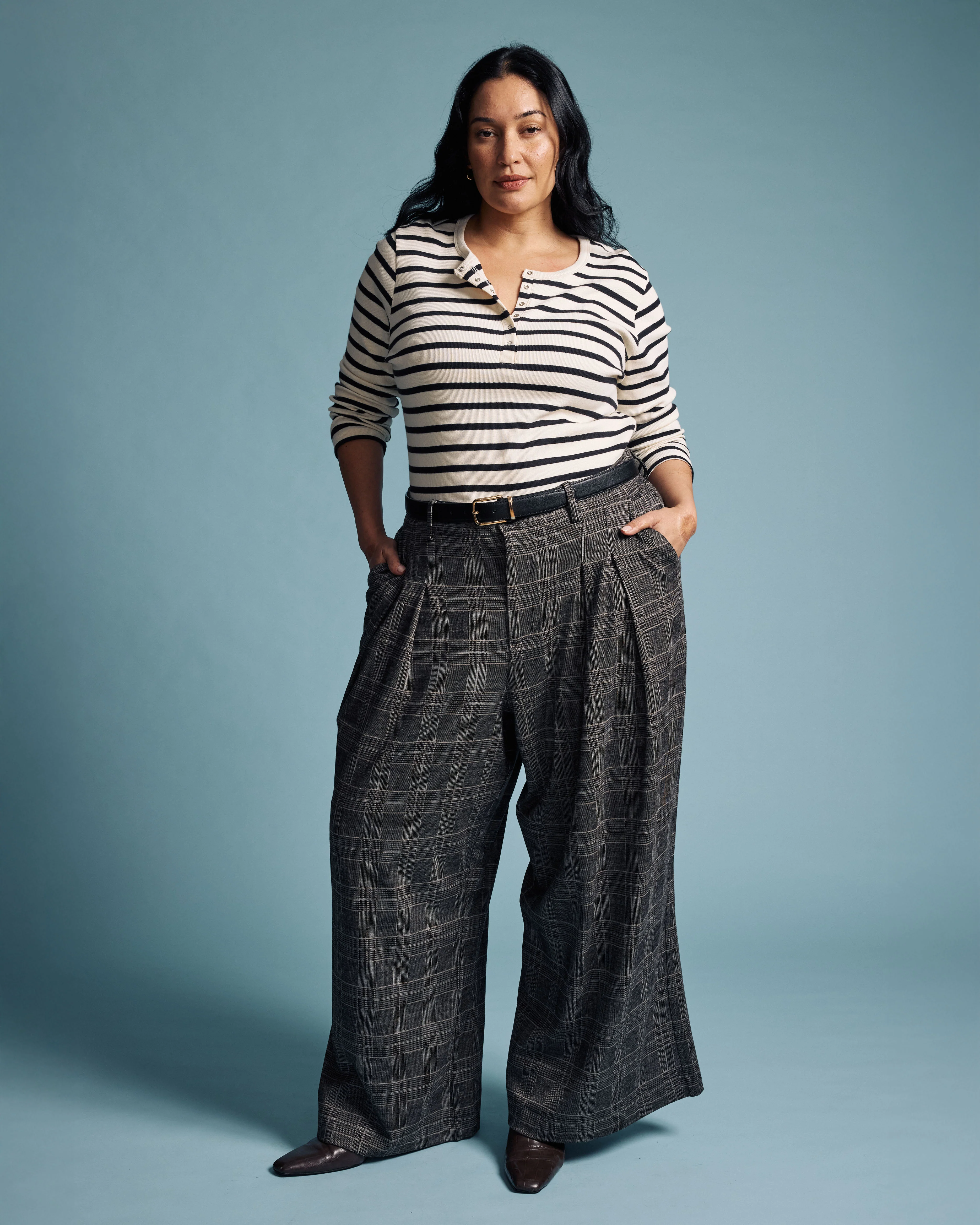 Palais Wide Leg Ponte Pants - British Plaid - Image 2