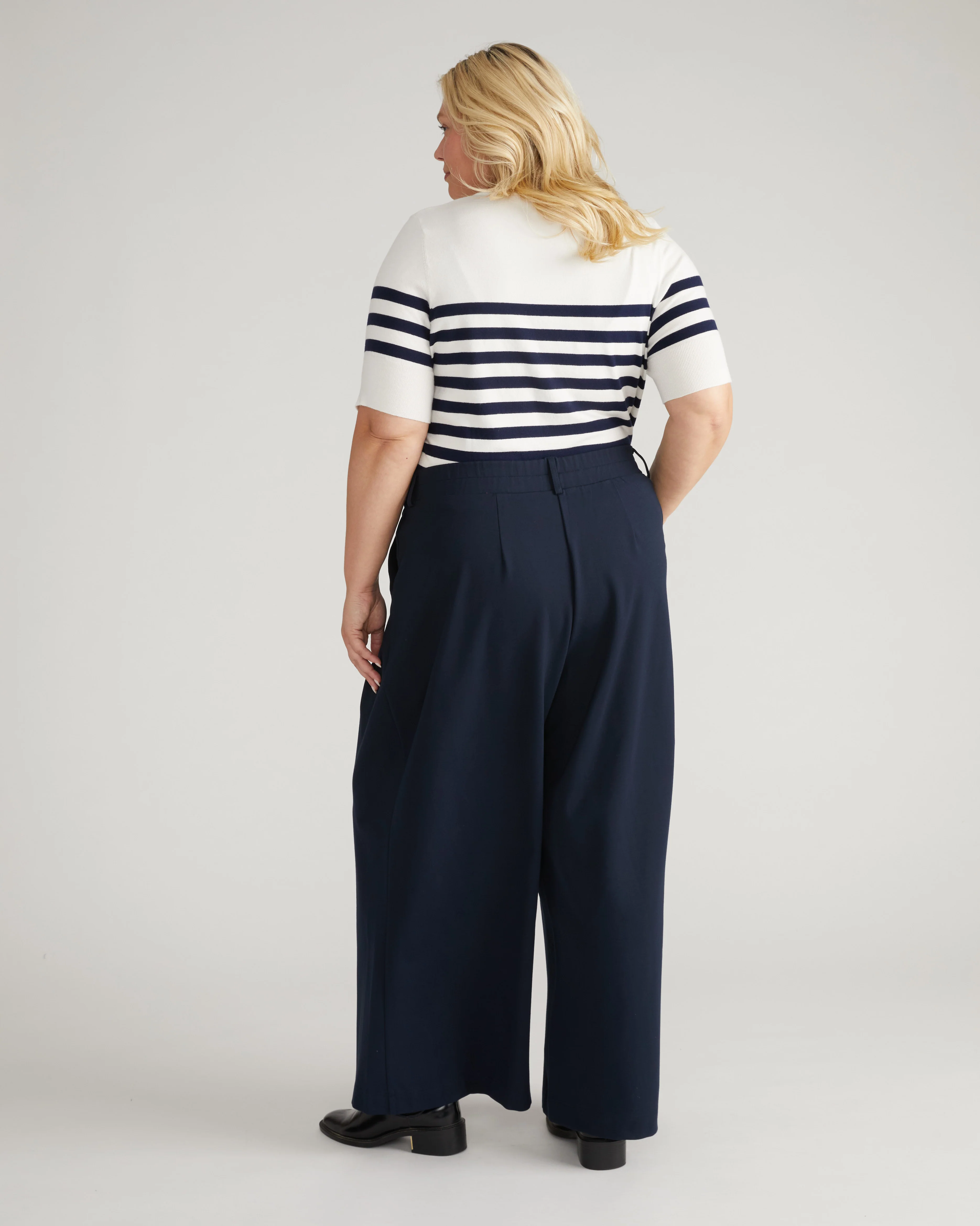 Palais Wide Leg Ponte Pants - Navy - Image 6
