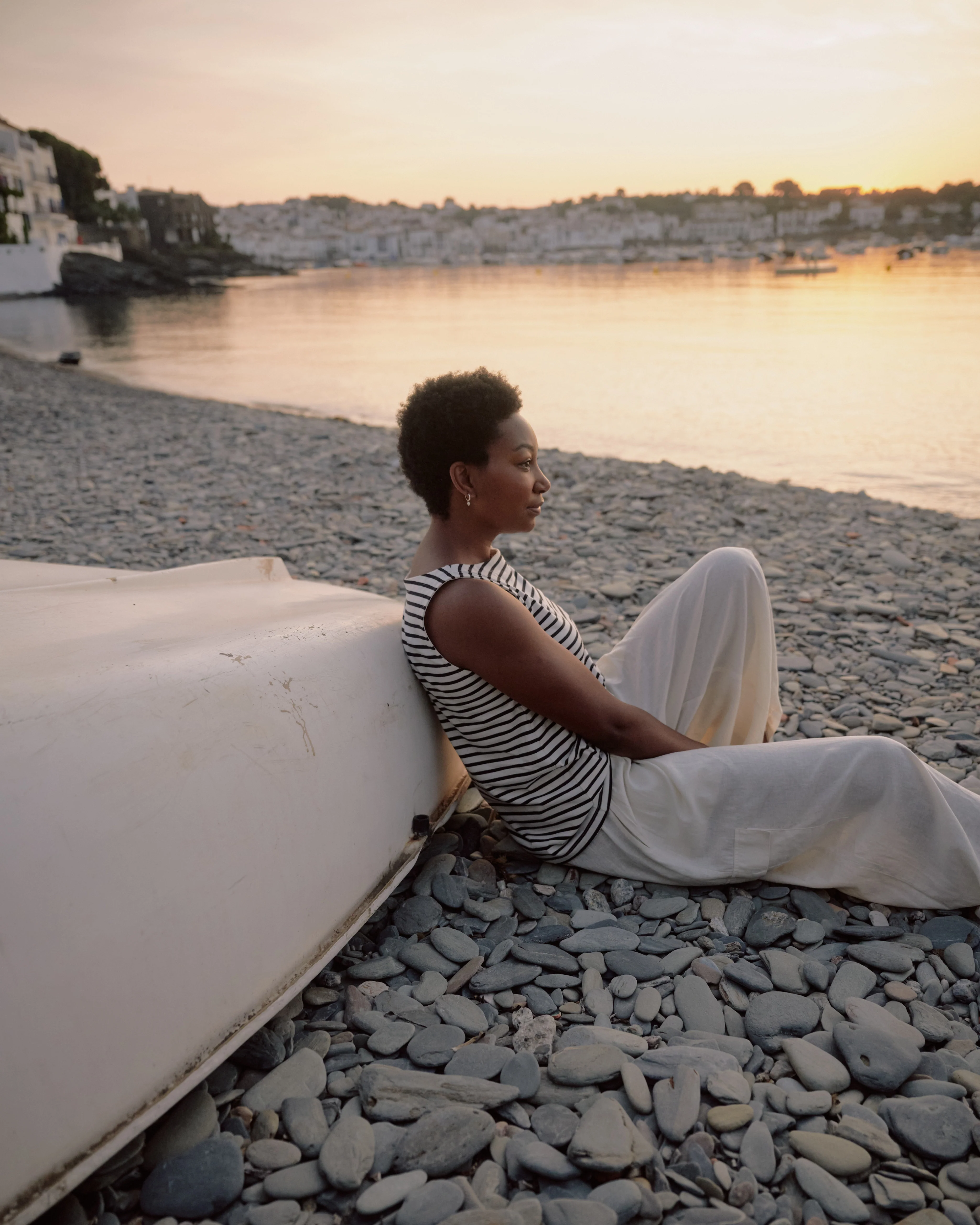 Palazzo Cargo Linen Pant - Natural White - Image 10