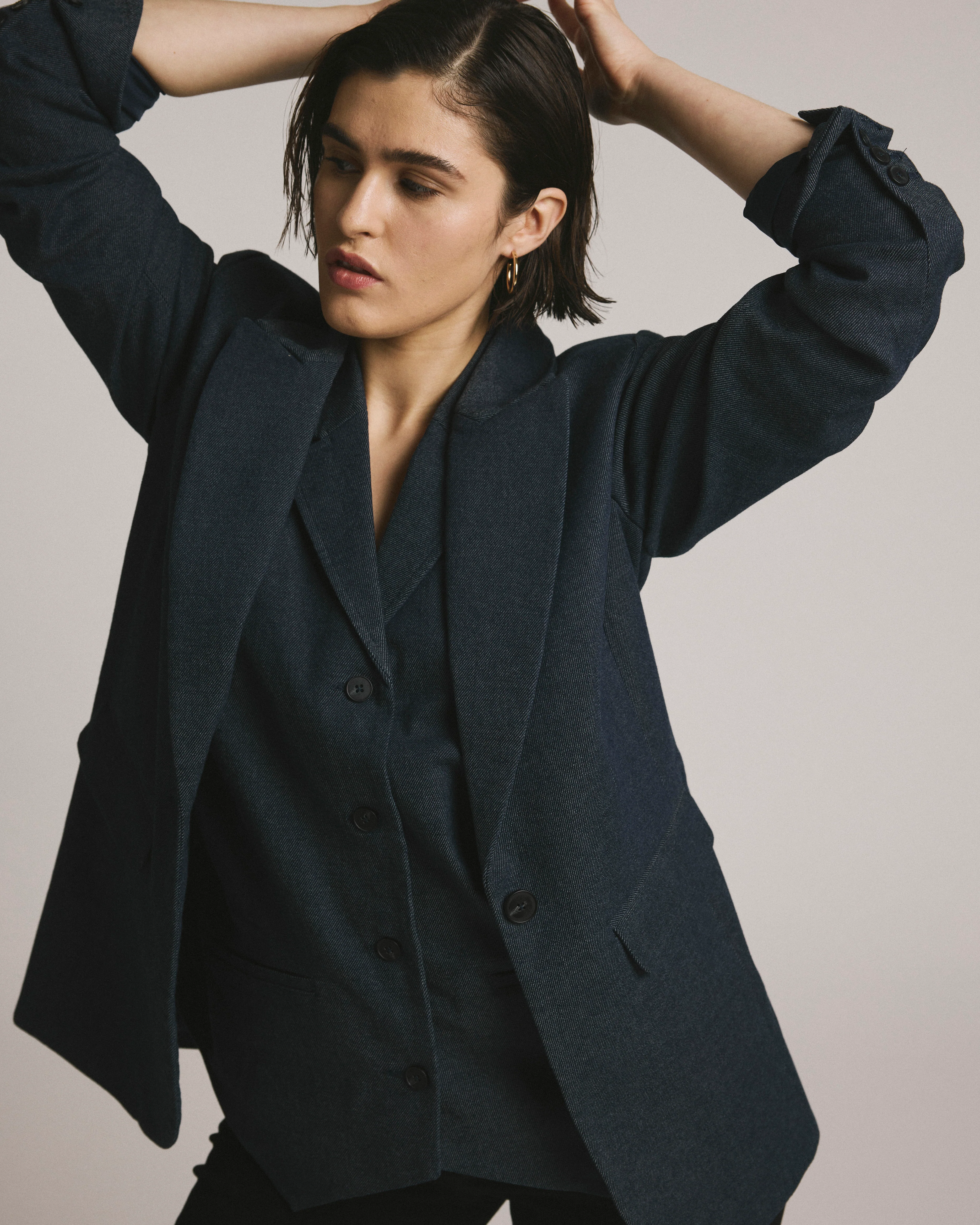 Percy Denim Look Blazer - Dark Indigo - Image 11