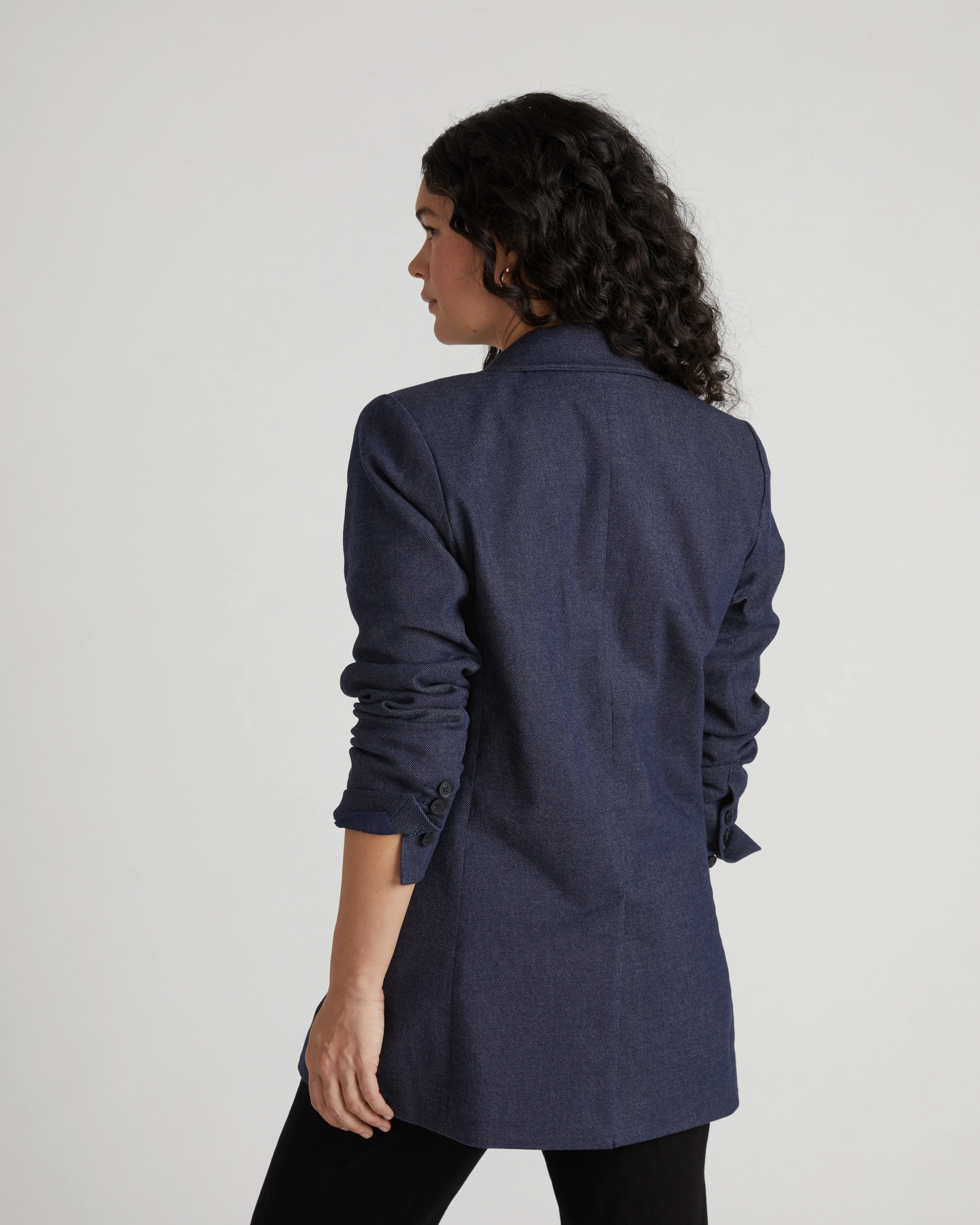 Percy Denim Look Blazer - Dark Indigo - Image 14
