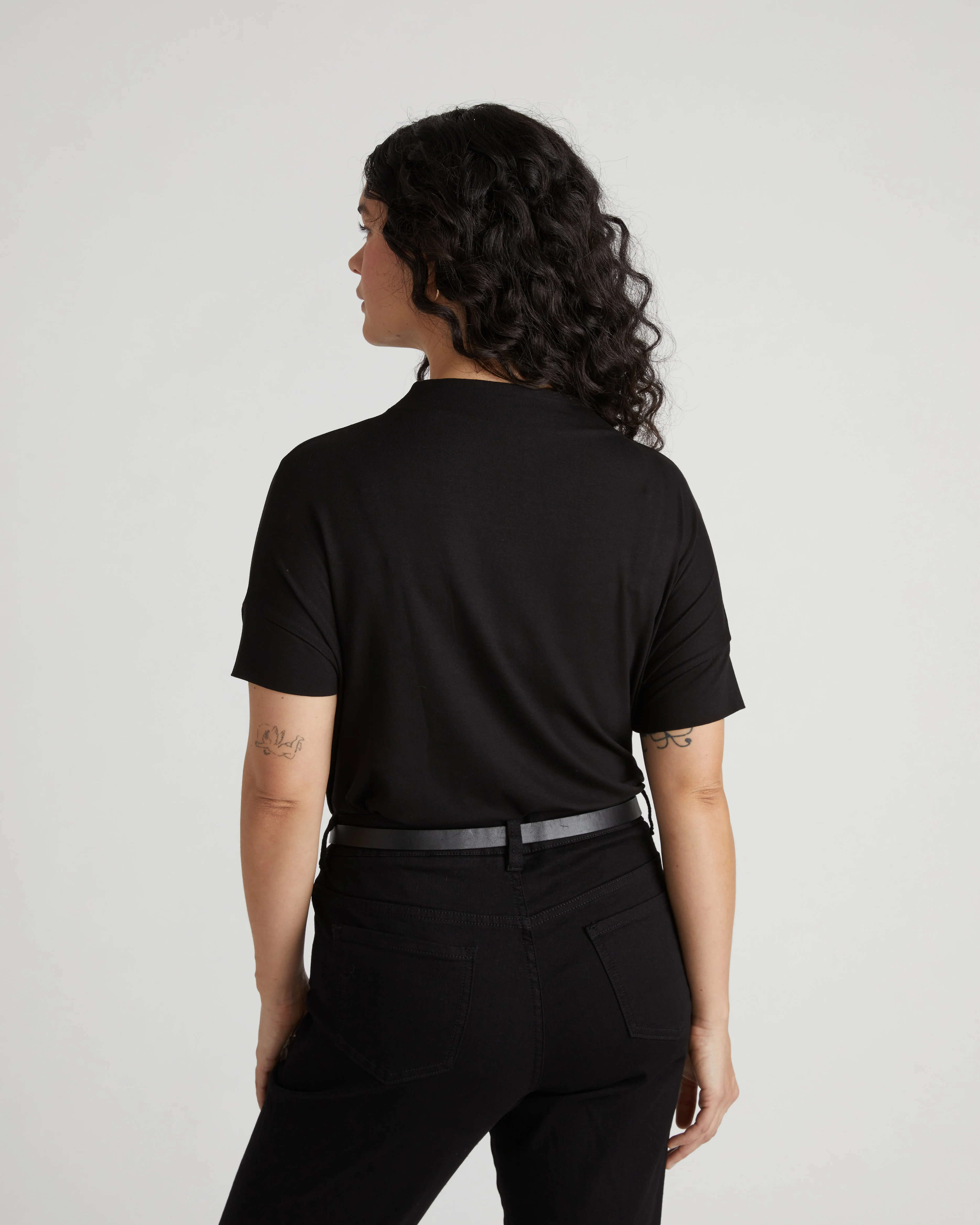 Petra Liquid Jersey Top - Black - Image 5