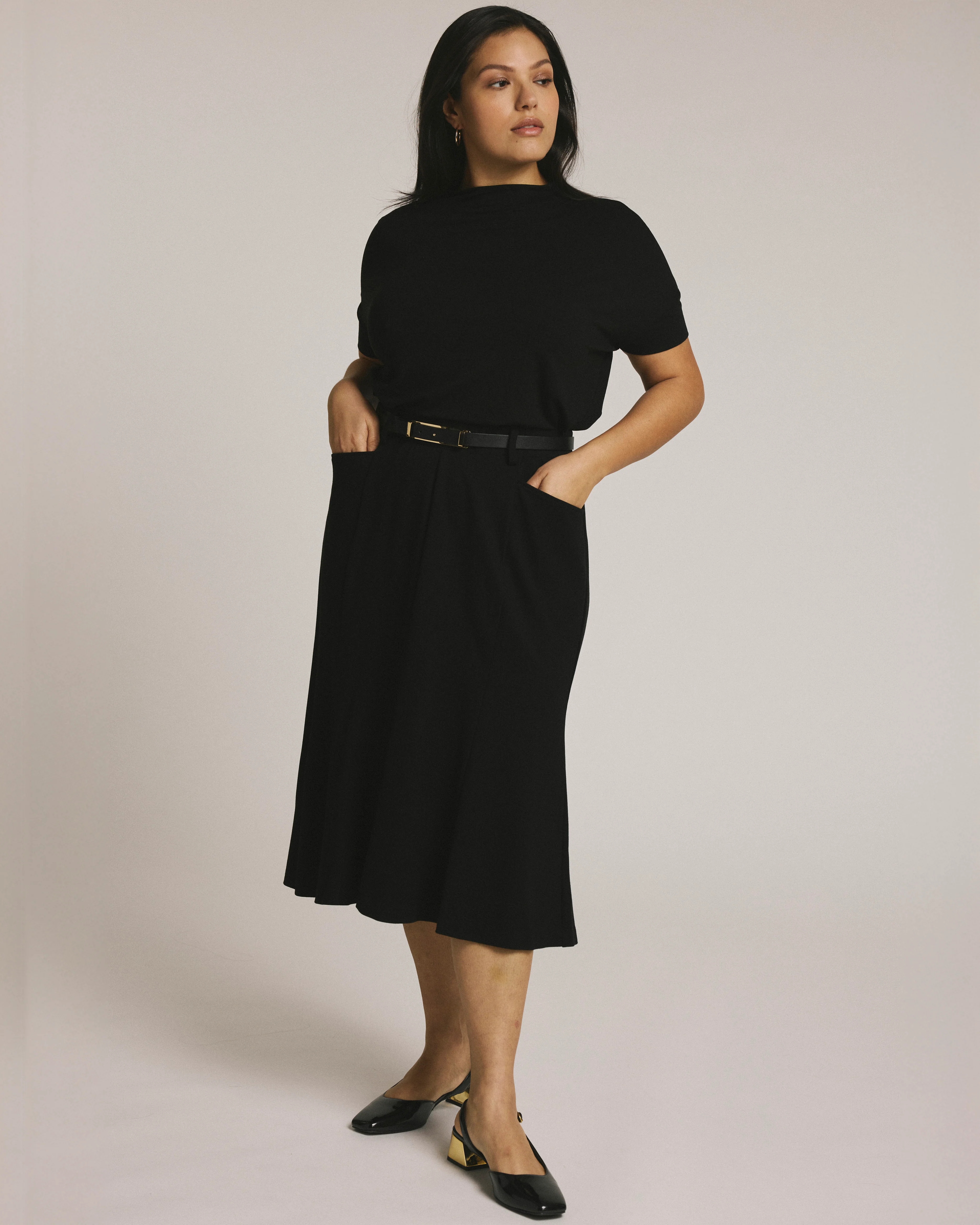 Petra Liquid Jersey Top - Black - Image 6