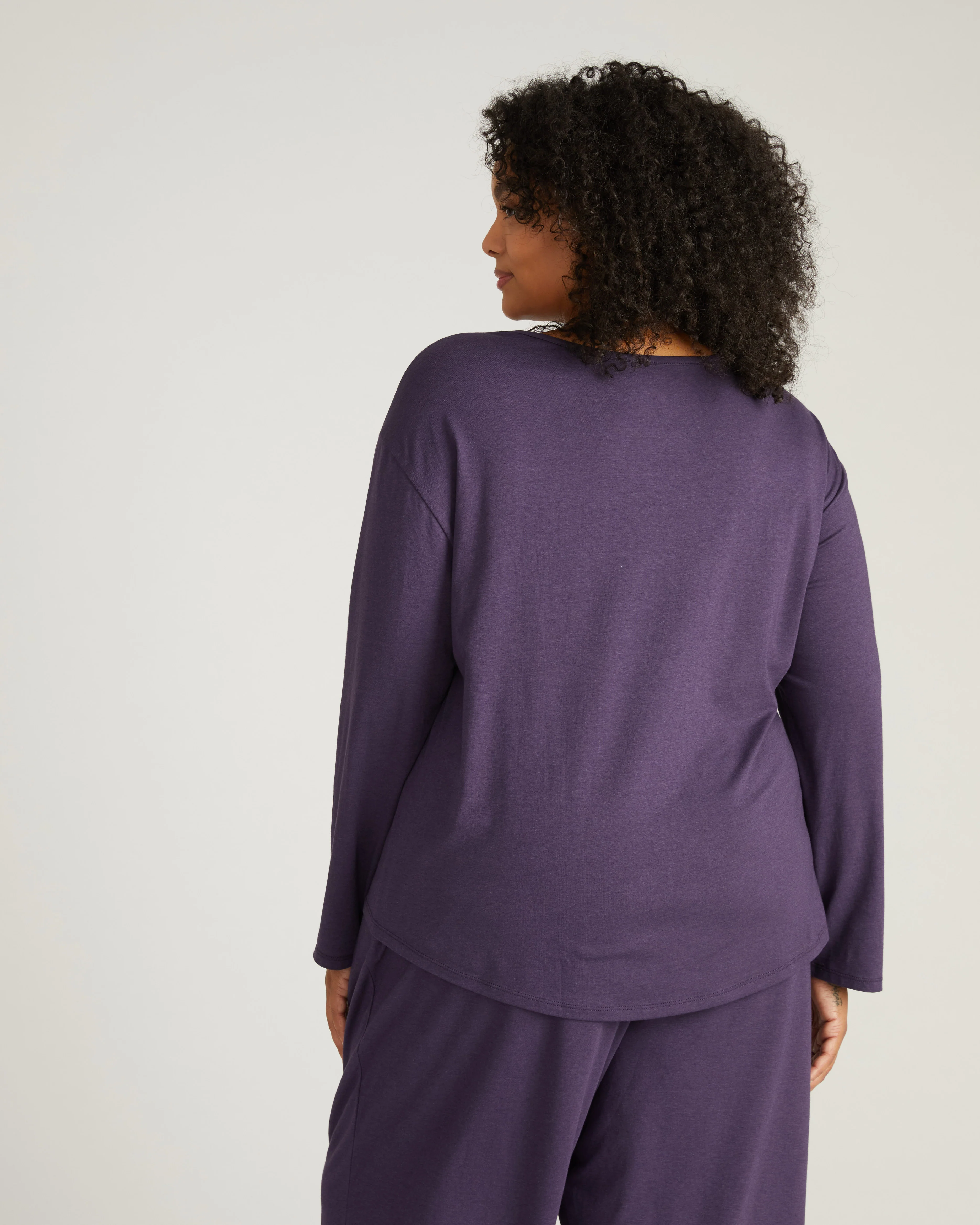 Pina Long Sleeve Lounge Tee - Anthracite - Image 3