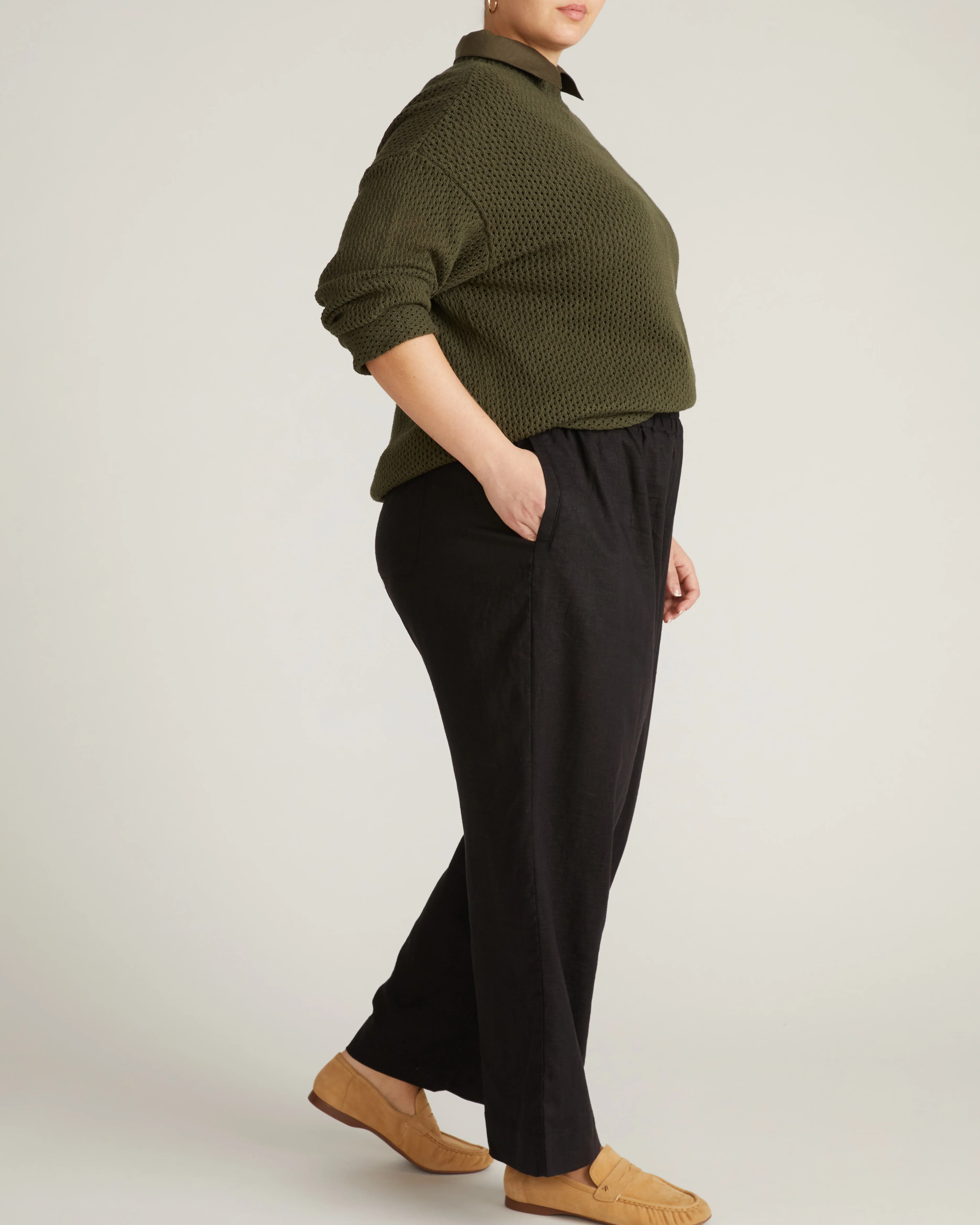 Positano Pointelle Mock Neck Sweater - Camo - Image 5