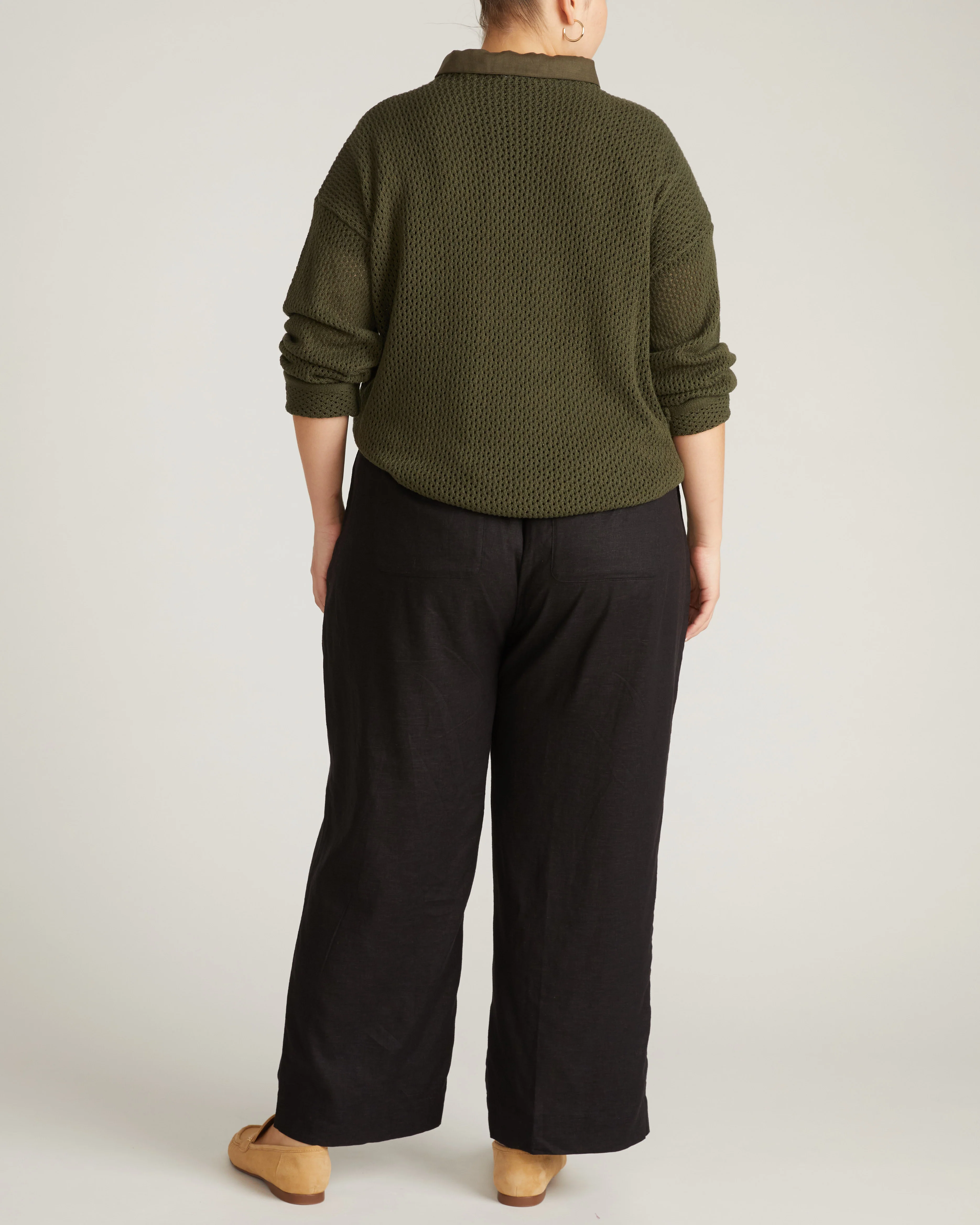 Positano Pointelle Mock Neck Sweater - Camo - Image 6