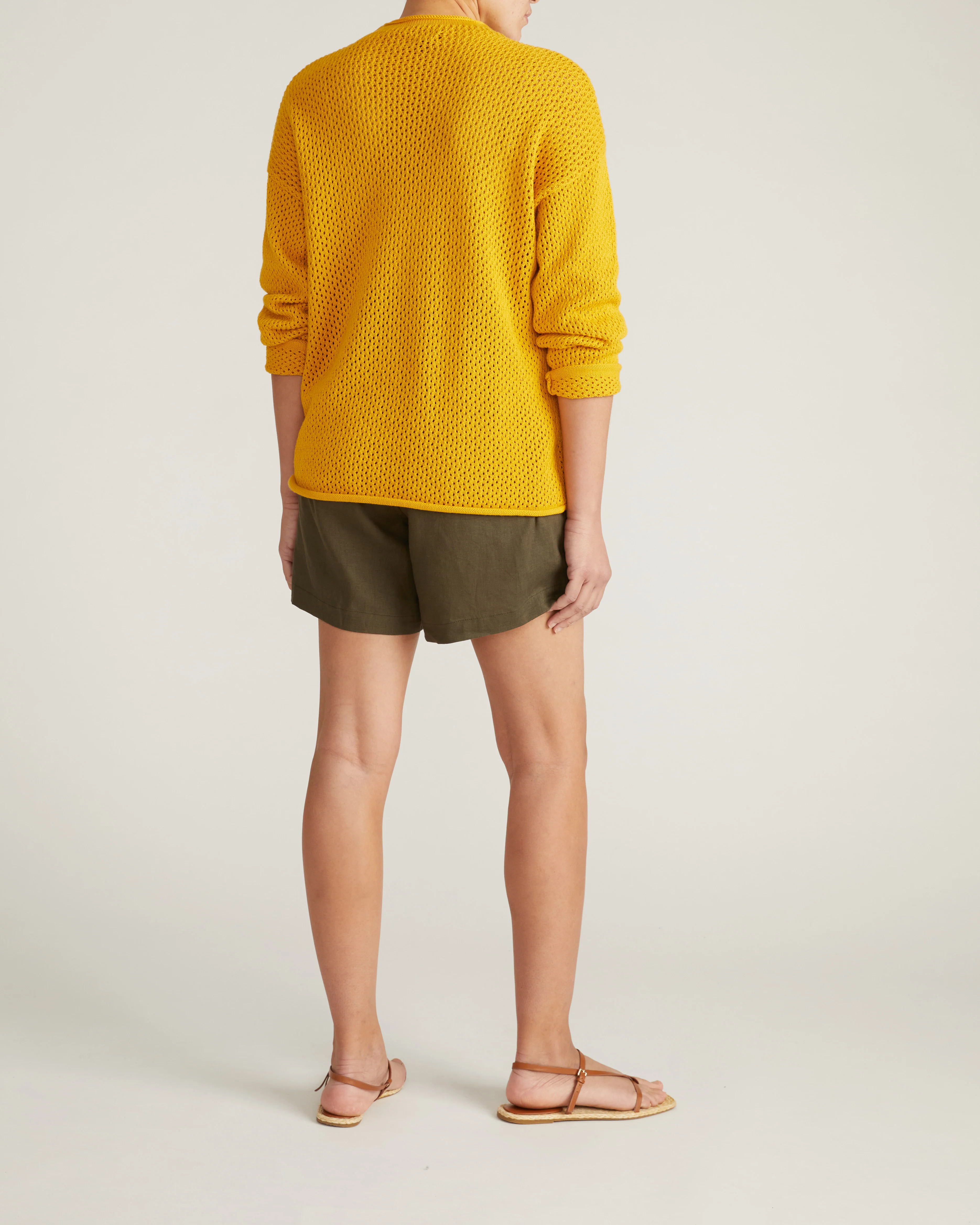 Positano Pointelle Mock Neck Sweater - Goldenrod - Image 5