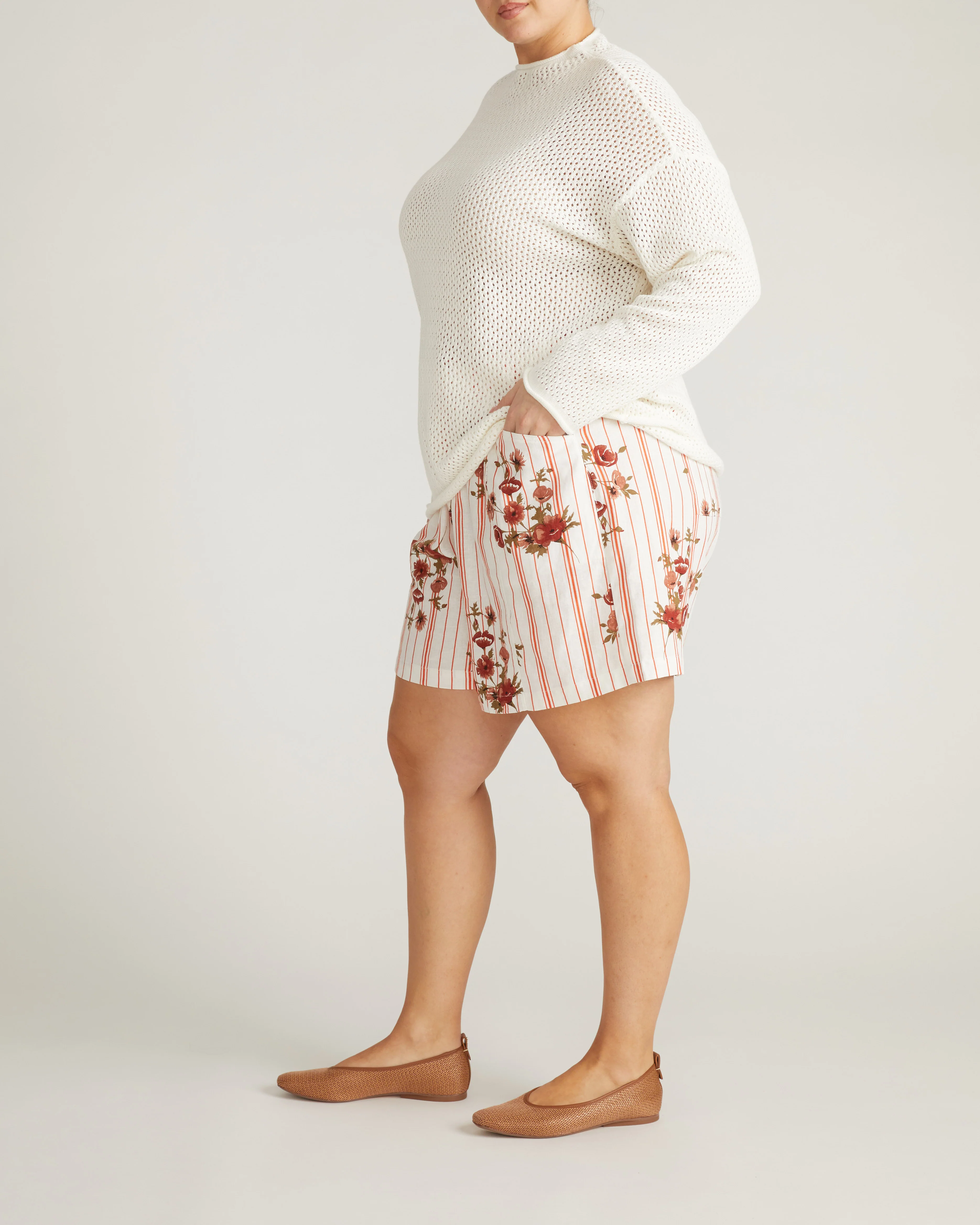 Positano Pointelle Mock Neck Sweater - White - Image 5