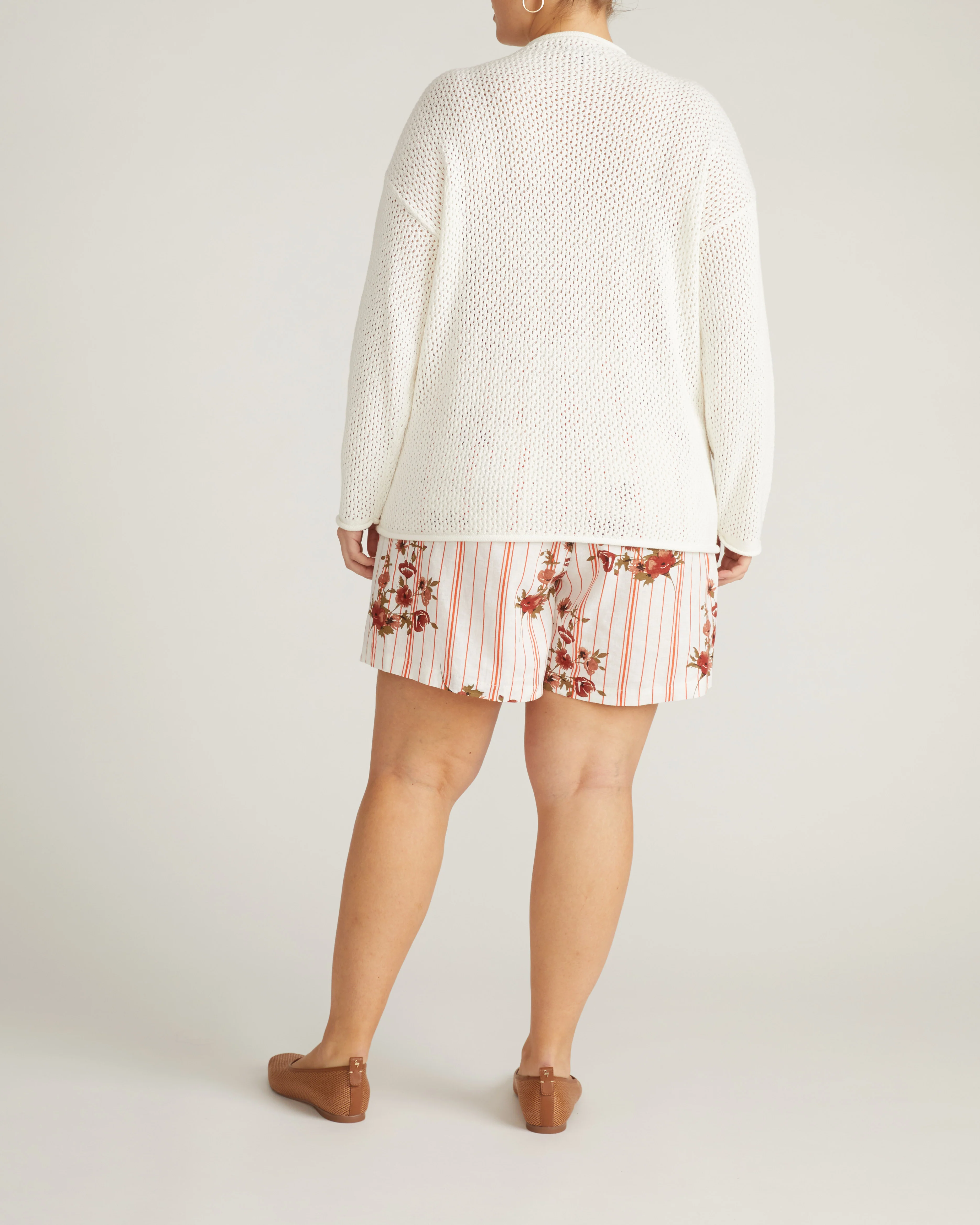 Positano Pointelle Mock Neck Sweater - White - Image 6