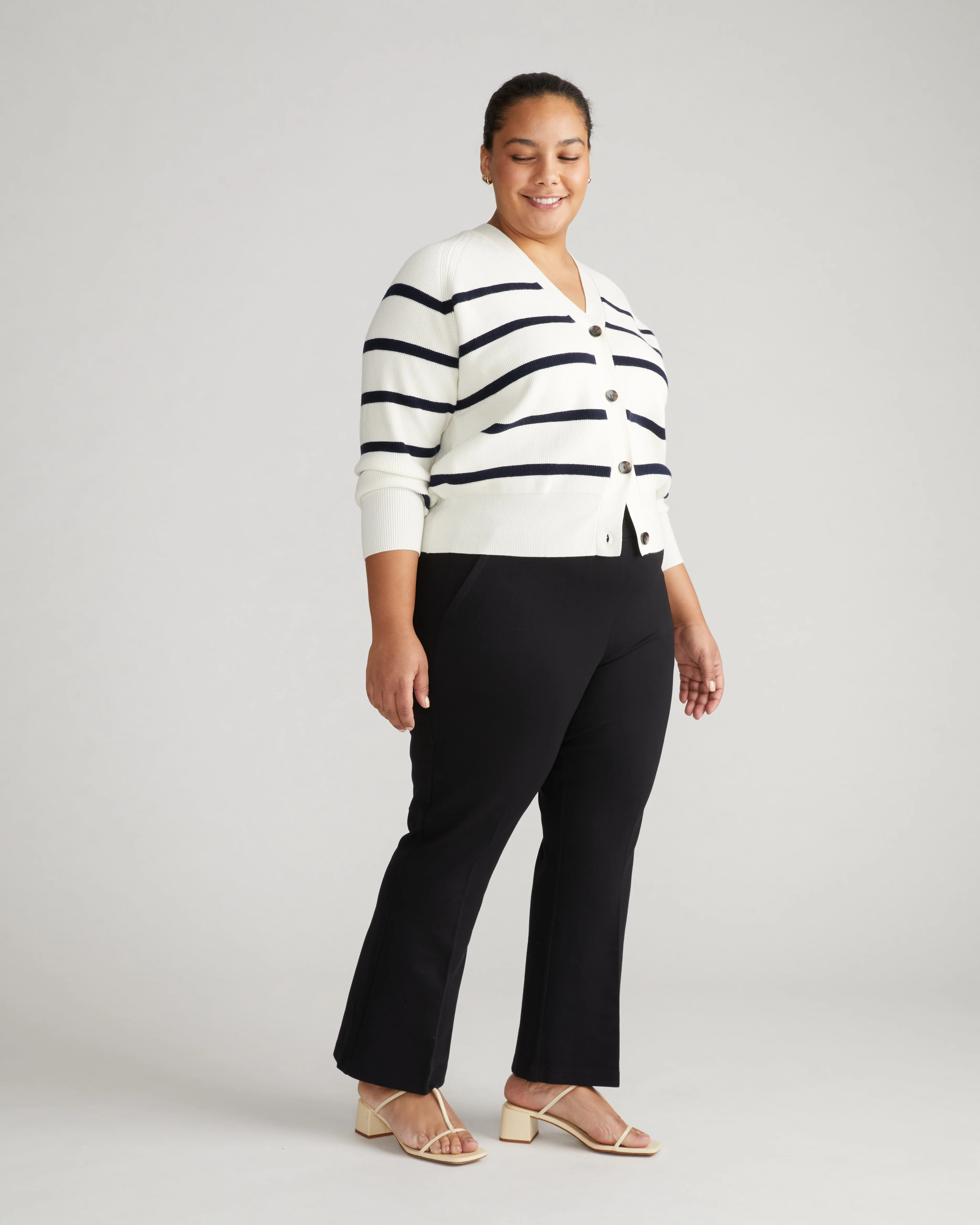 Prestige Ponte Flared Pants - Black - Image 4