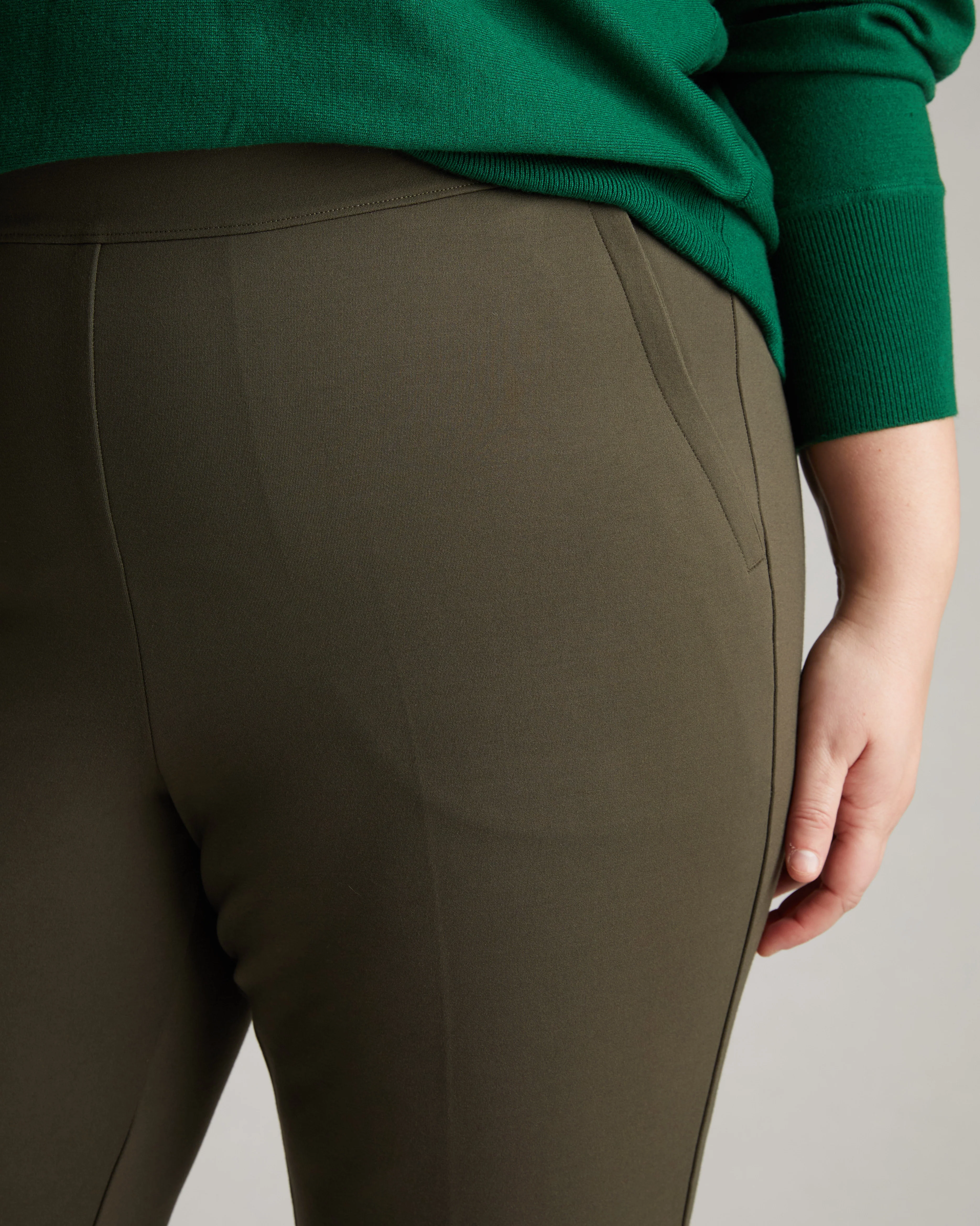 Prestige Ponte Flared Pants - Nori - Image 4