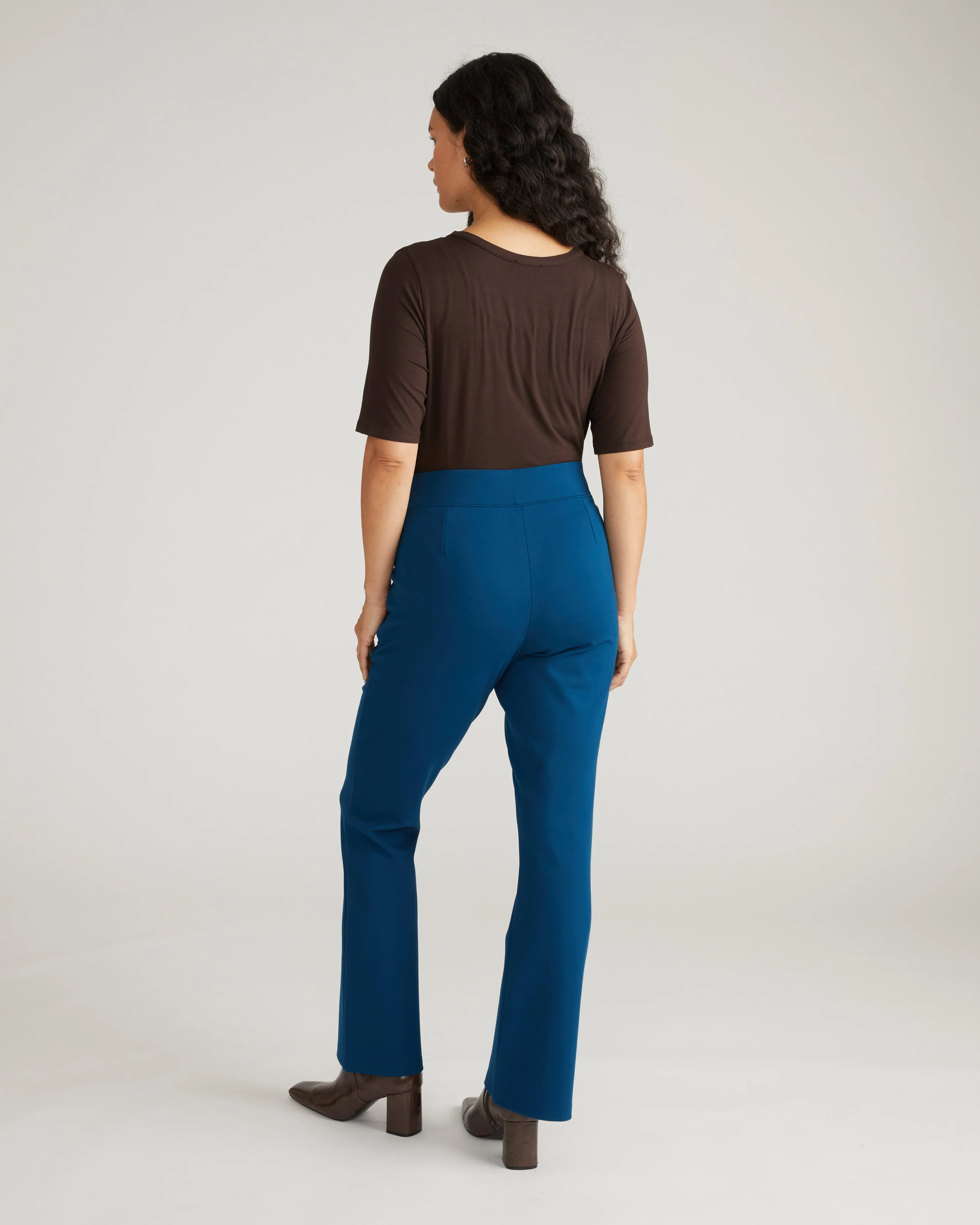 Pull On Bootcut Ponte Pants - Deep Teal - Image 3