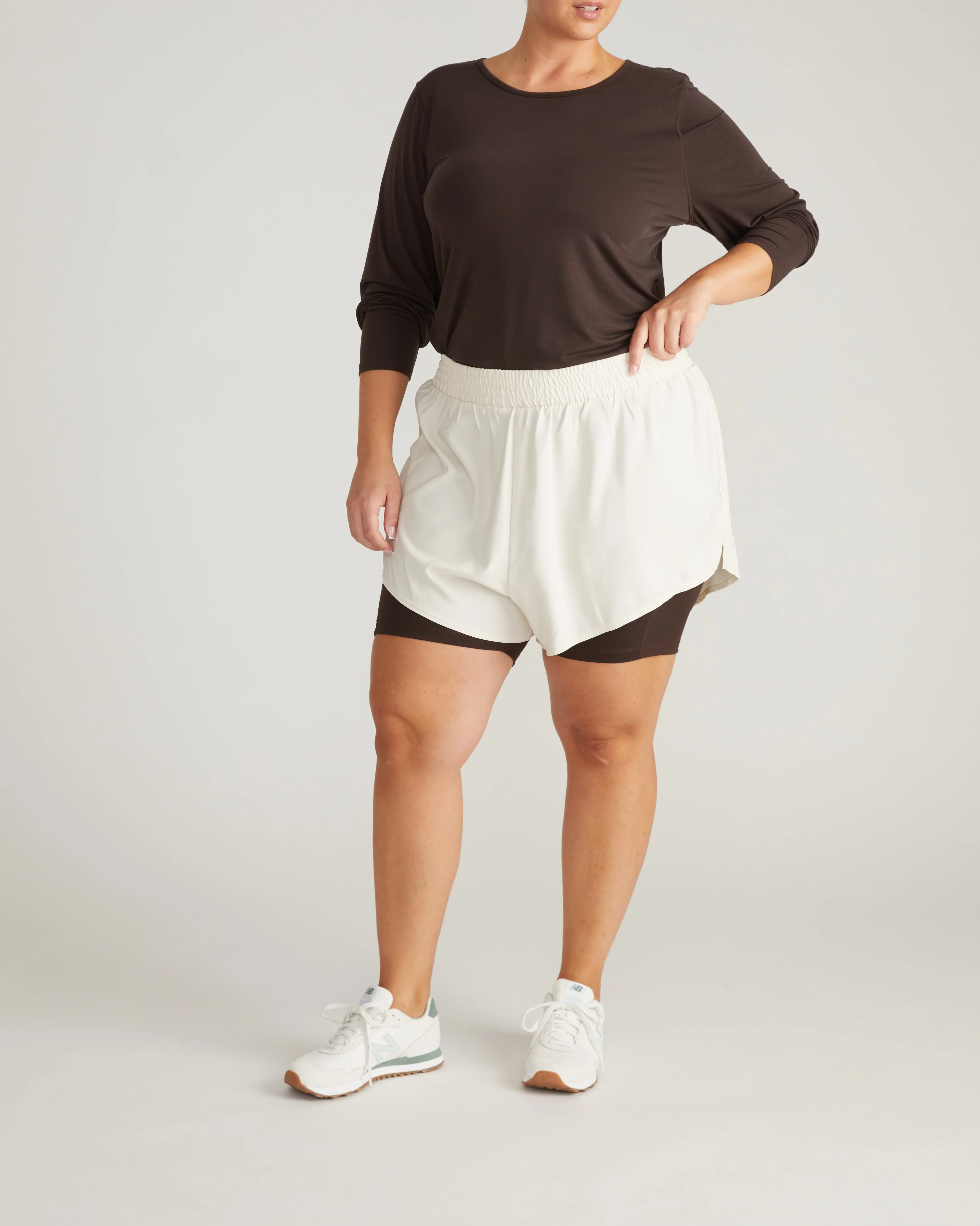 Rebel Active Shorts - Dove Wing/Deep Brown - Image 6