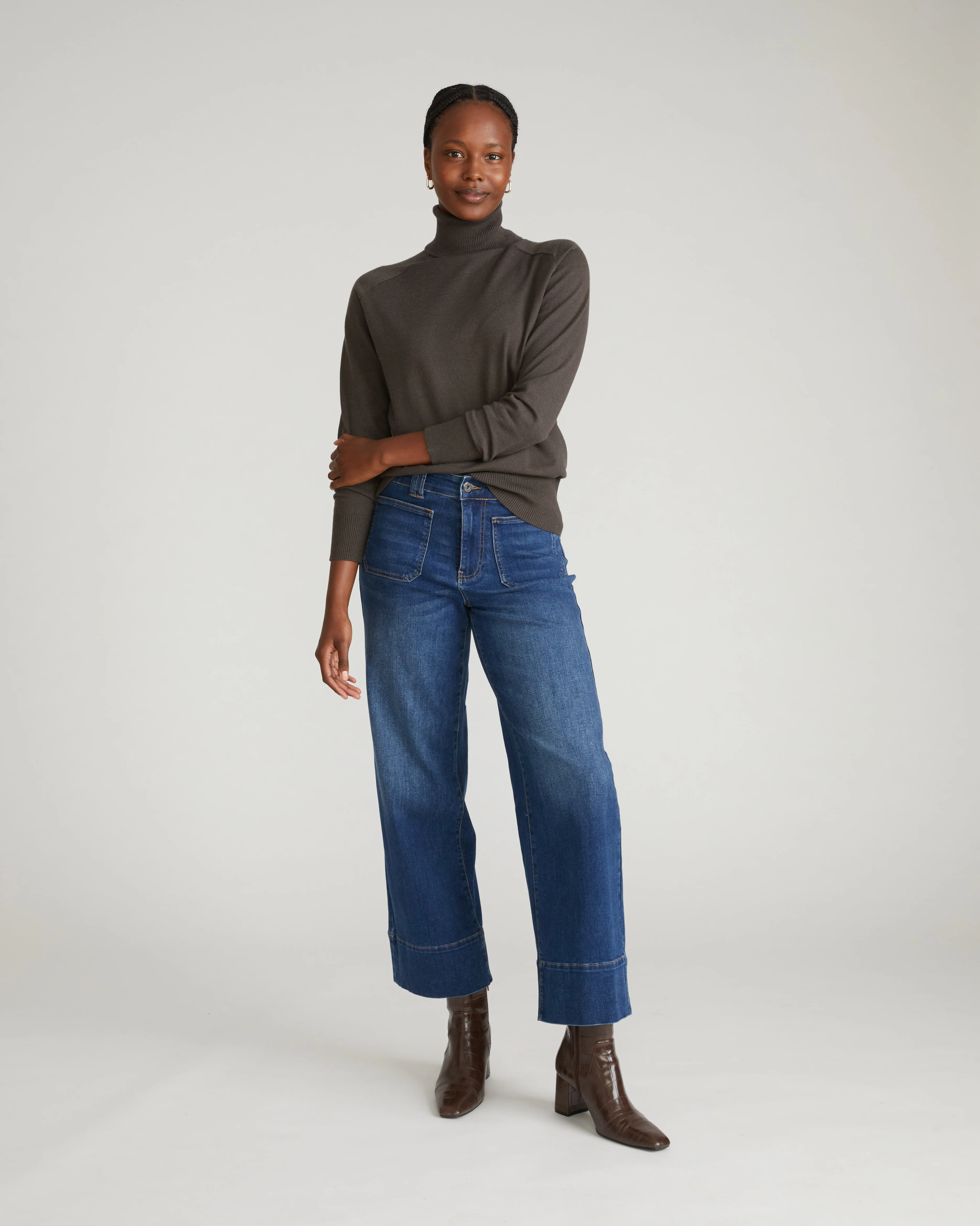Renee Savvy Fine Knit Raglan Turtleneck - Graphite - Image 4