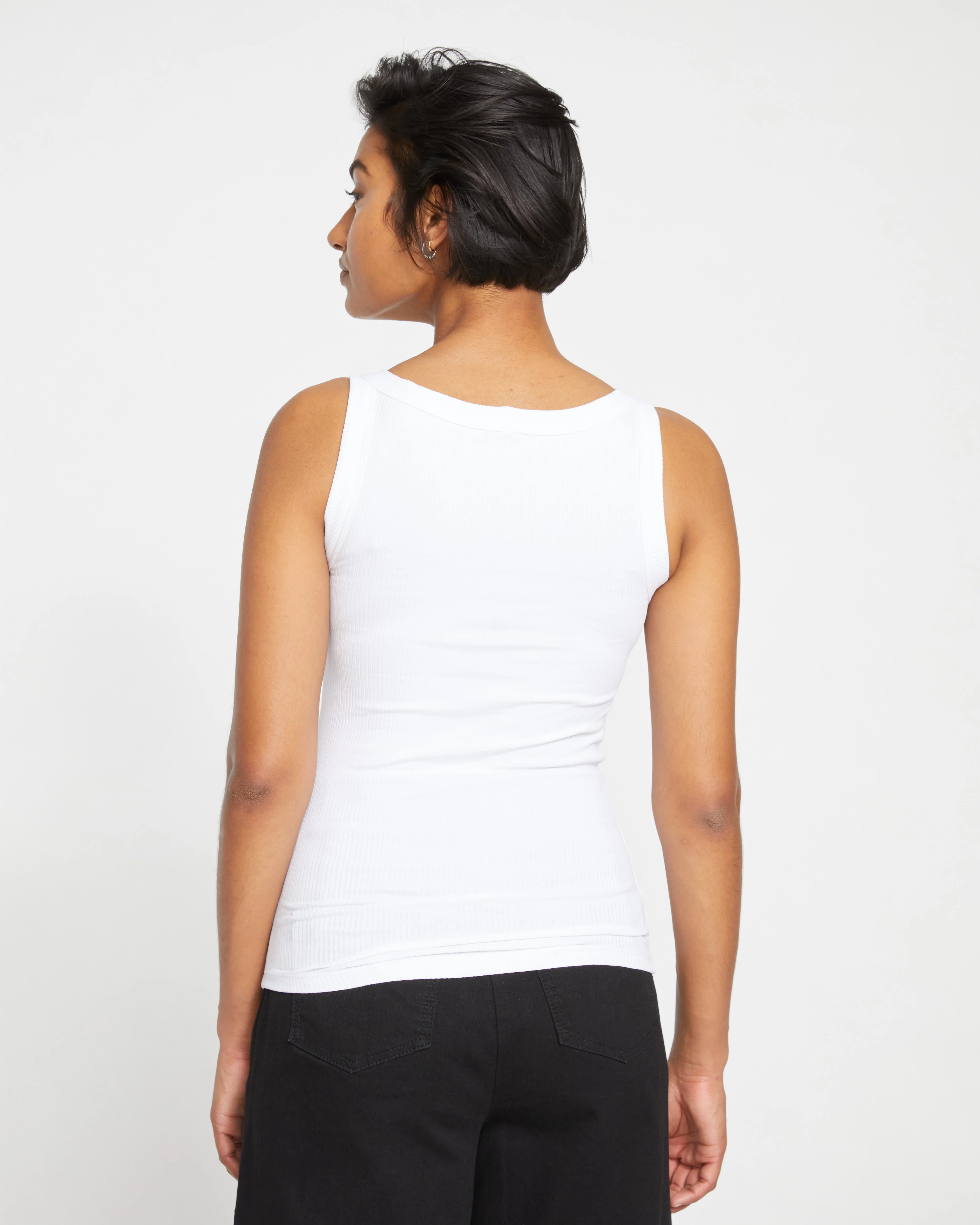 Roitfeld Ribbed Tank - White - Image 4