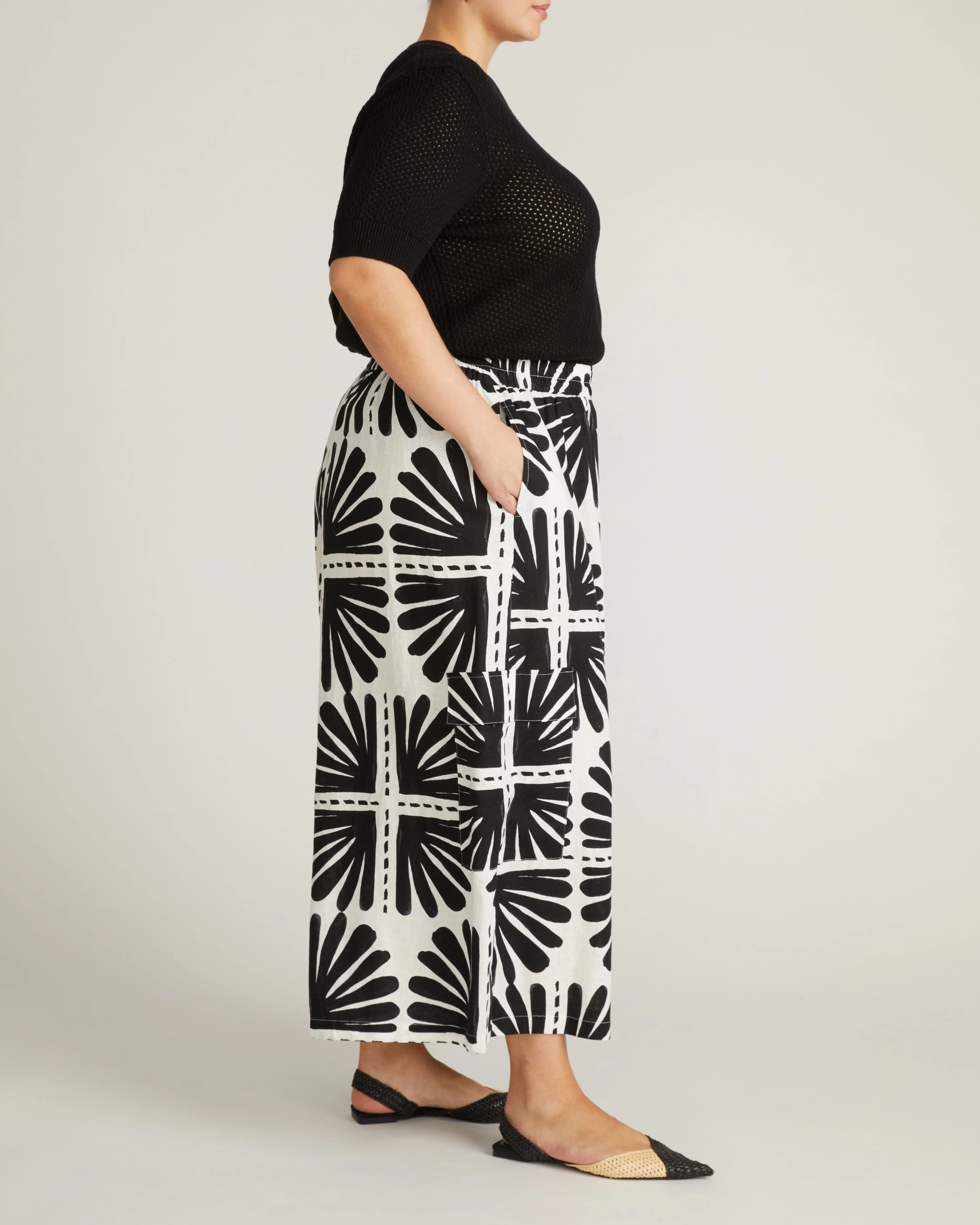 Rosie Pointelle Sweater Top - Black - Image 5