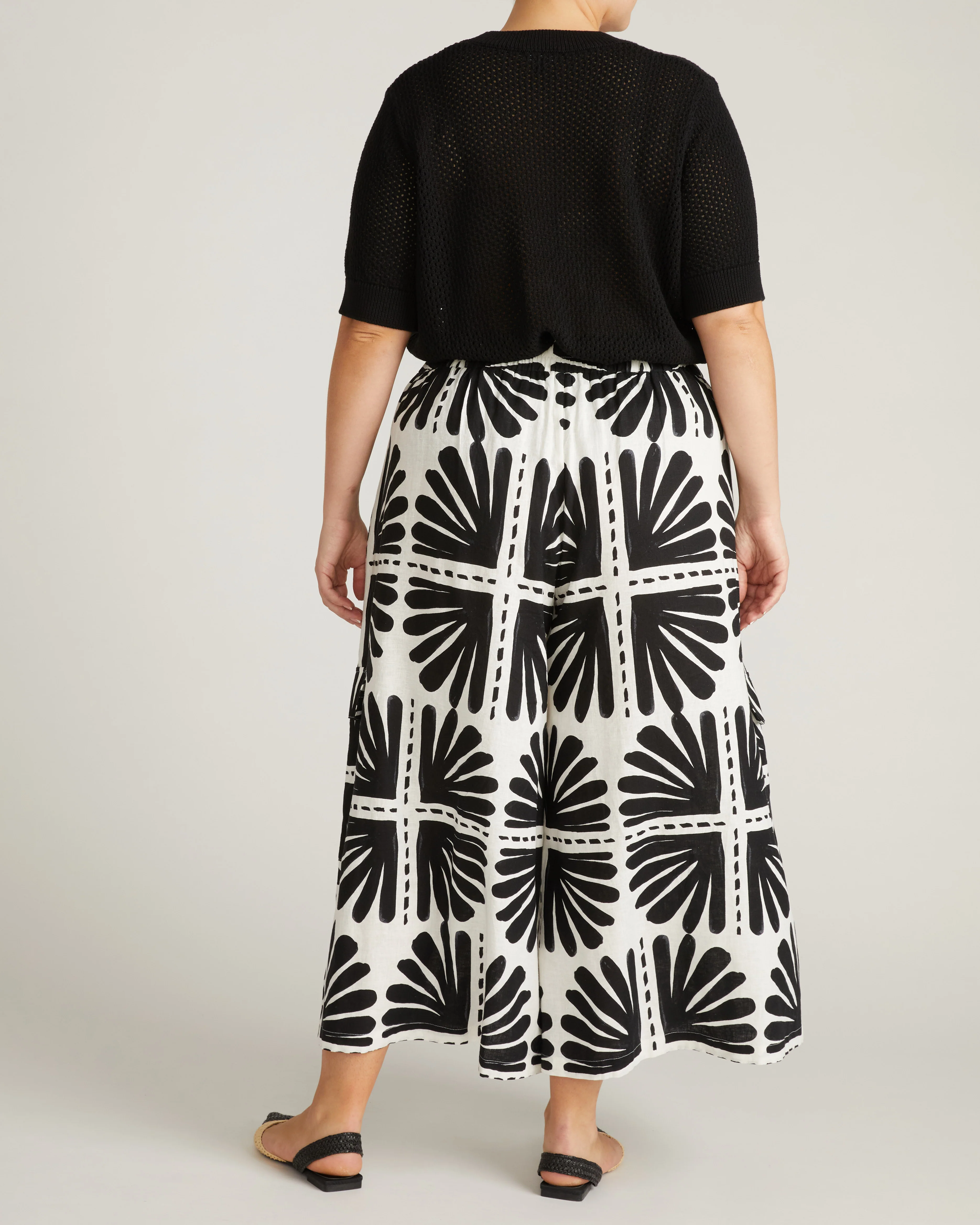 Rosie Pointelle Sweater Top - Black - Image 6
