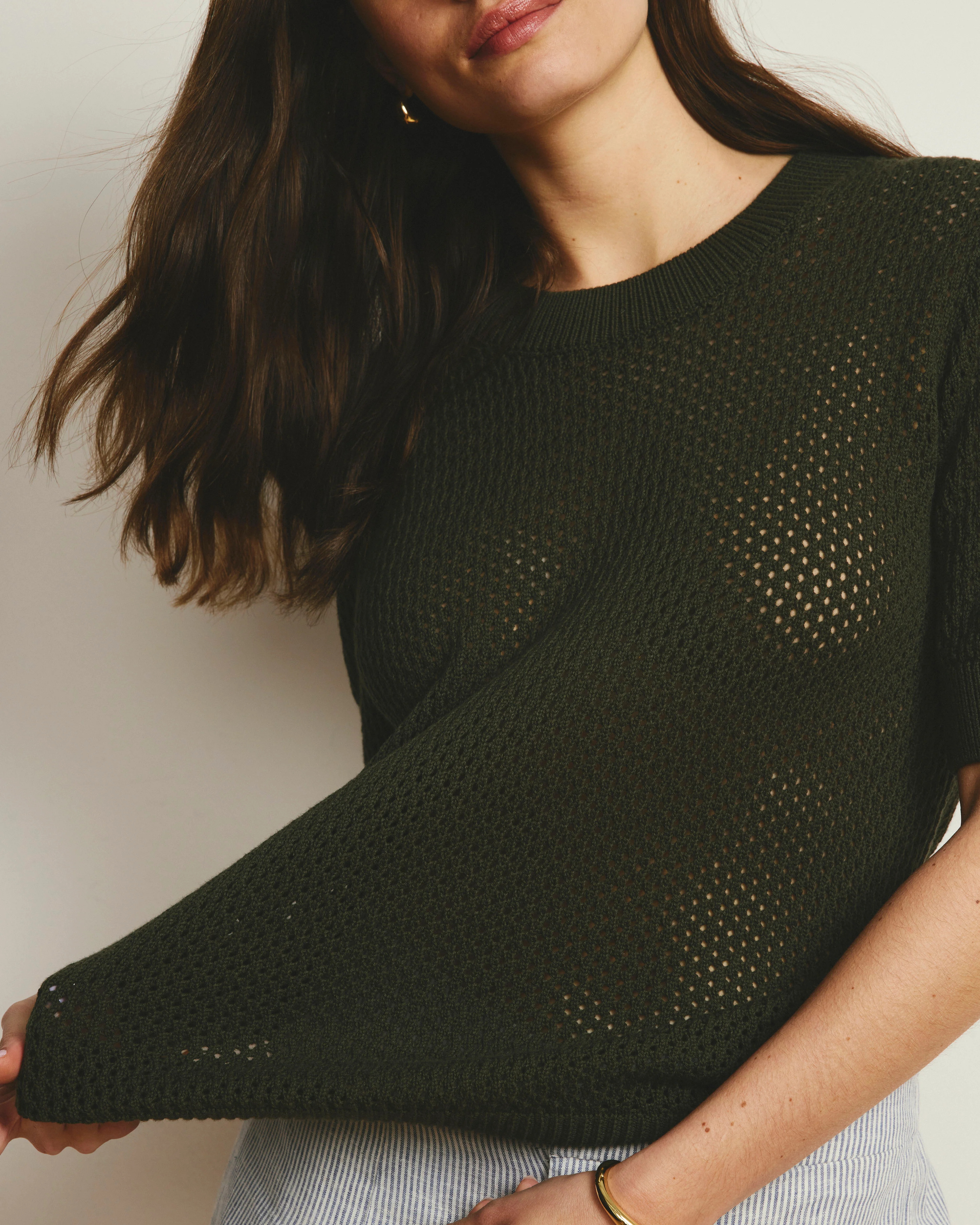 Rosie Pointelle Sweater Top - Camo - Image 2