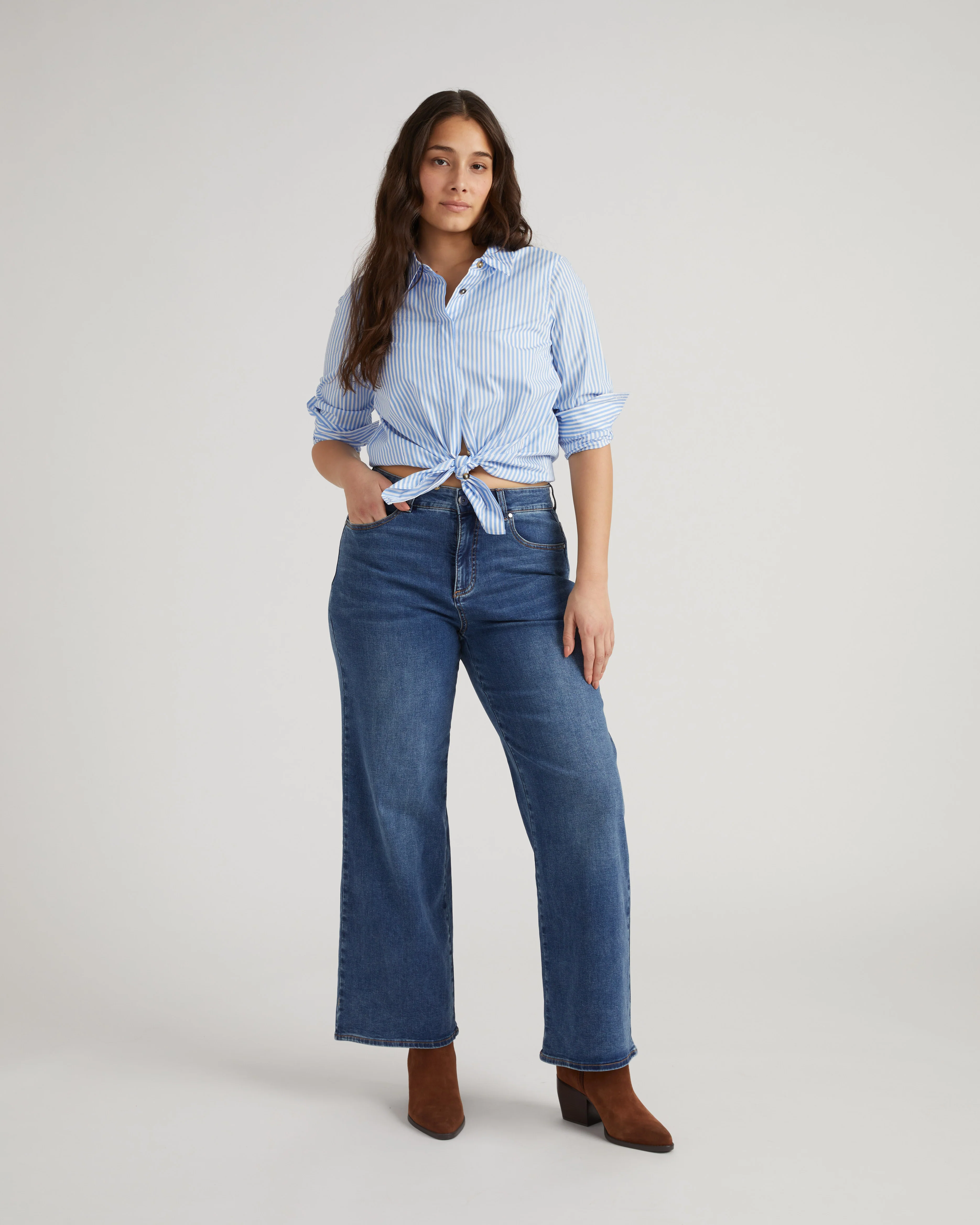 Roxy Relaxed Bootcut Jeans - Anzio Blue - Image 3