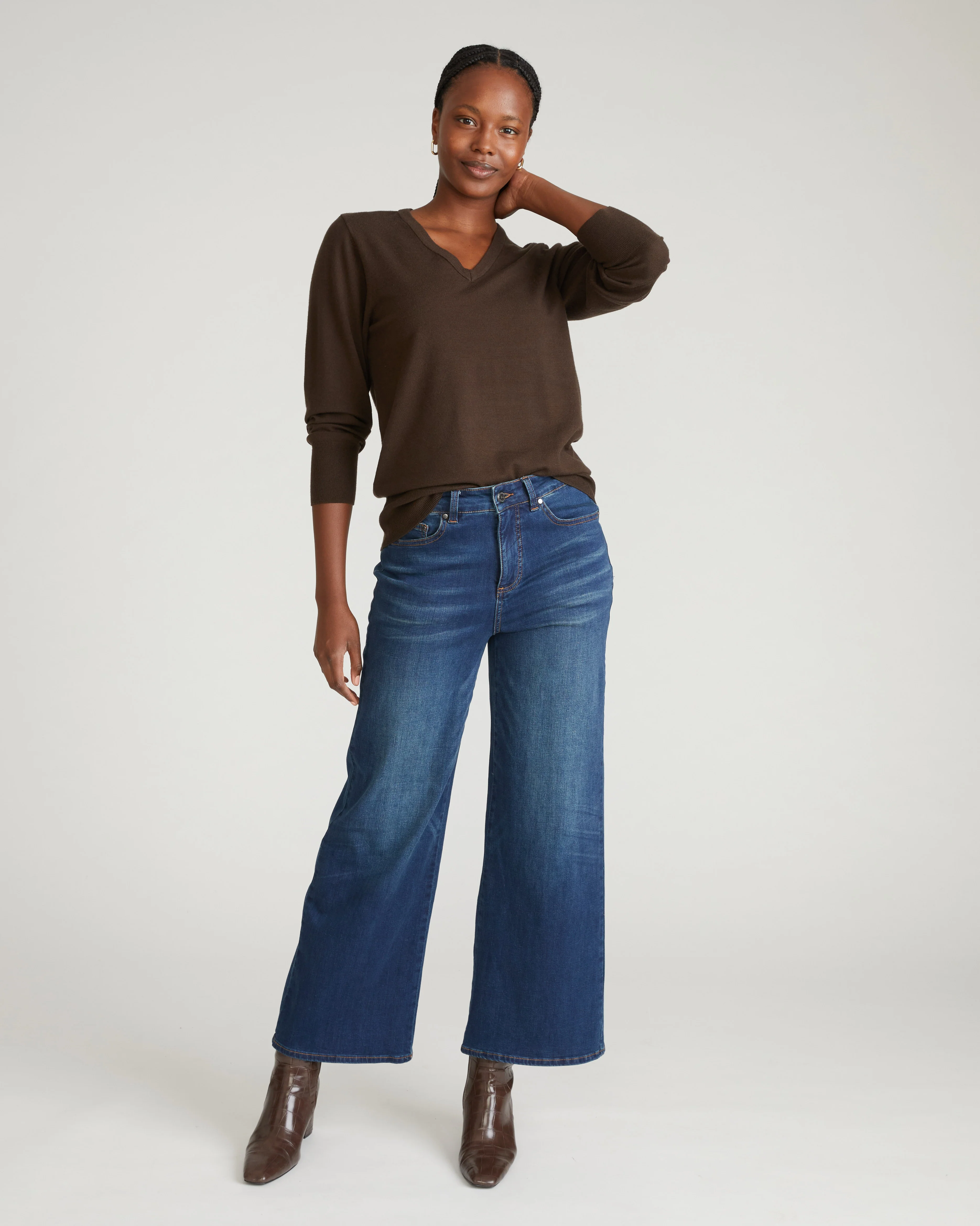 Roxy Relaxed Bootcut Jeans - Field Of Dreams Indigo - Image 2