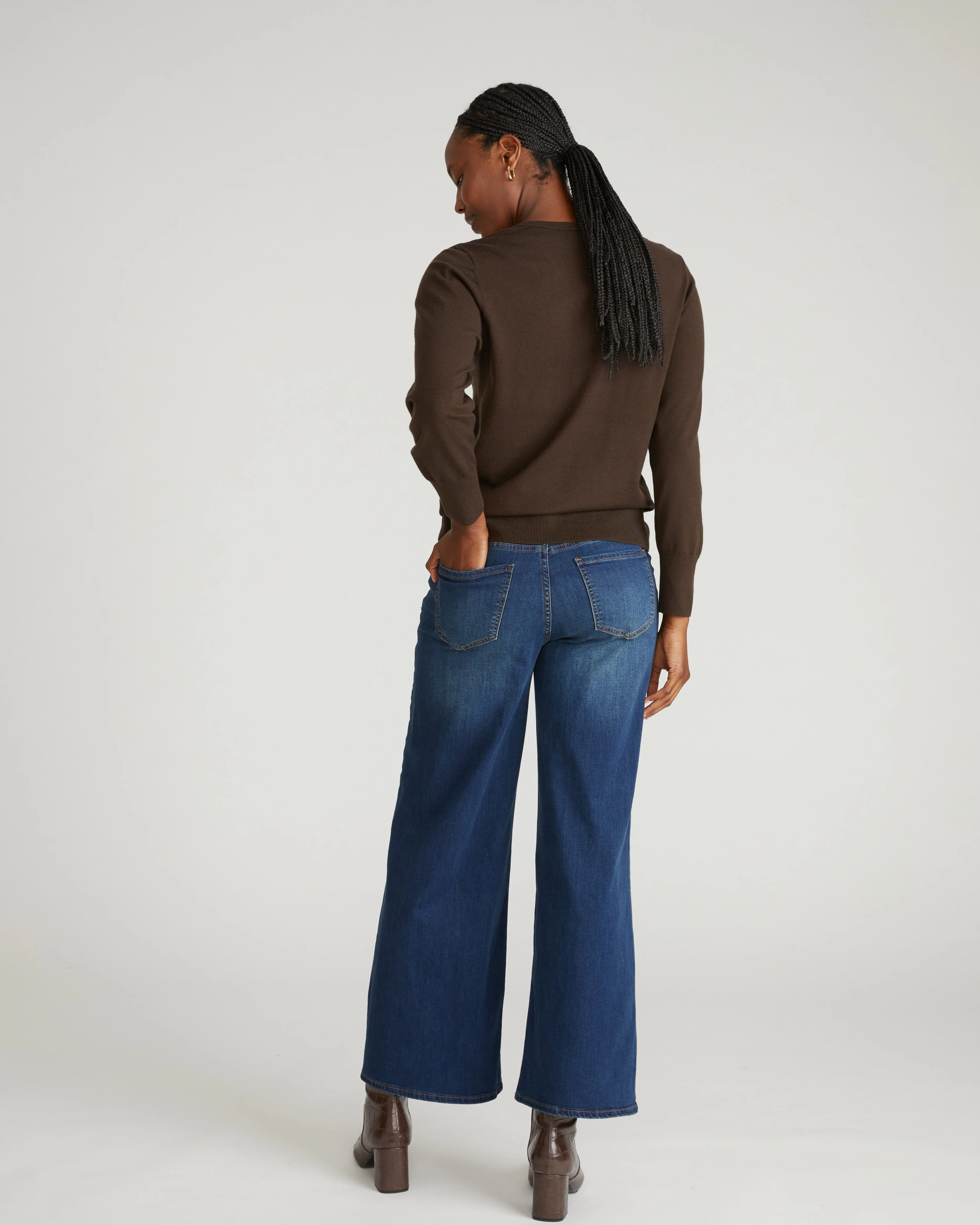 Roxy Relaxed Bootcut Jeans - Field Of Dreams Indigo - Image 4