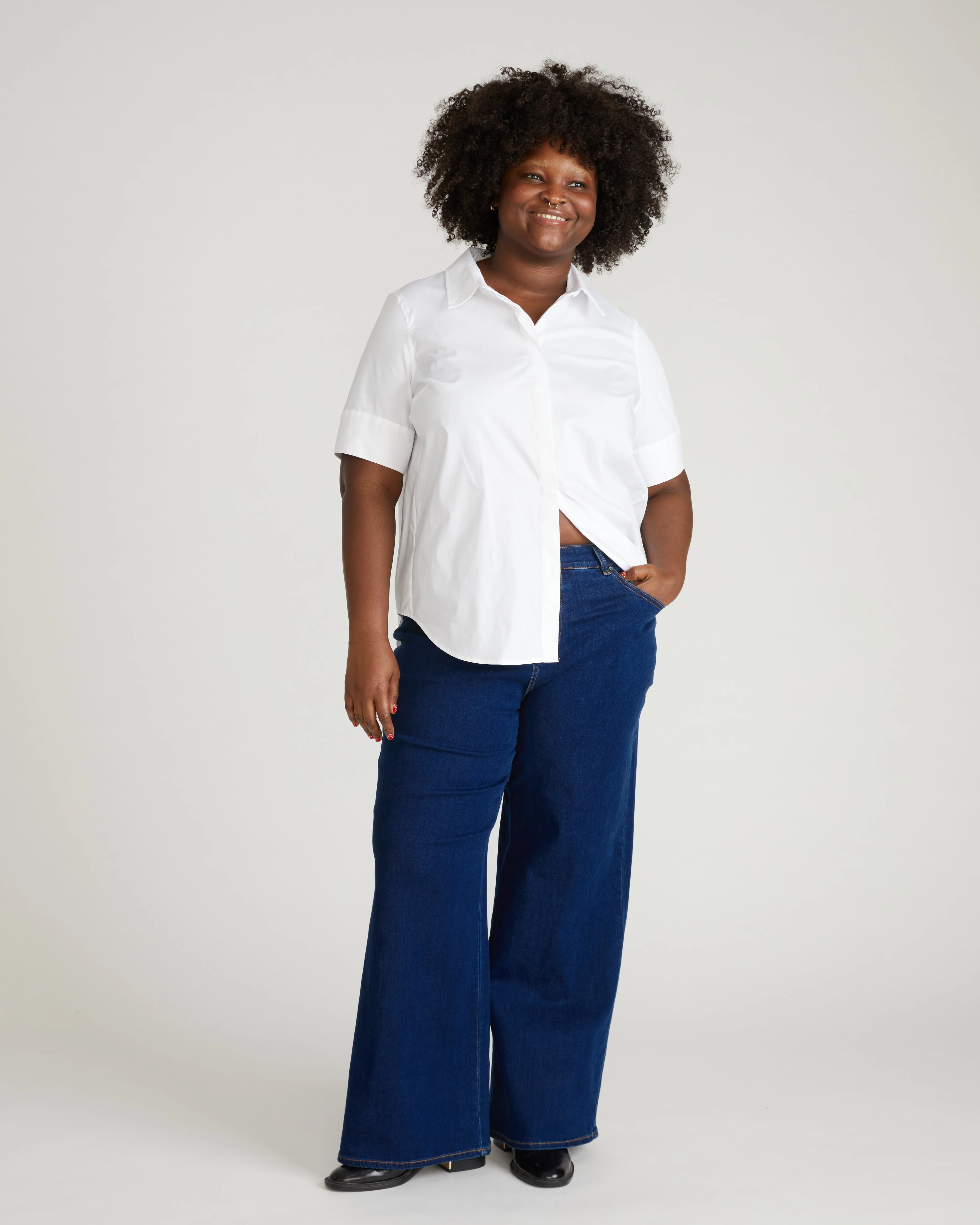 Roxy Relaxed Bootcut Jeans - River Blue Wash - Image 2