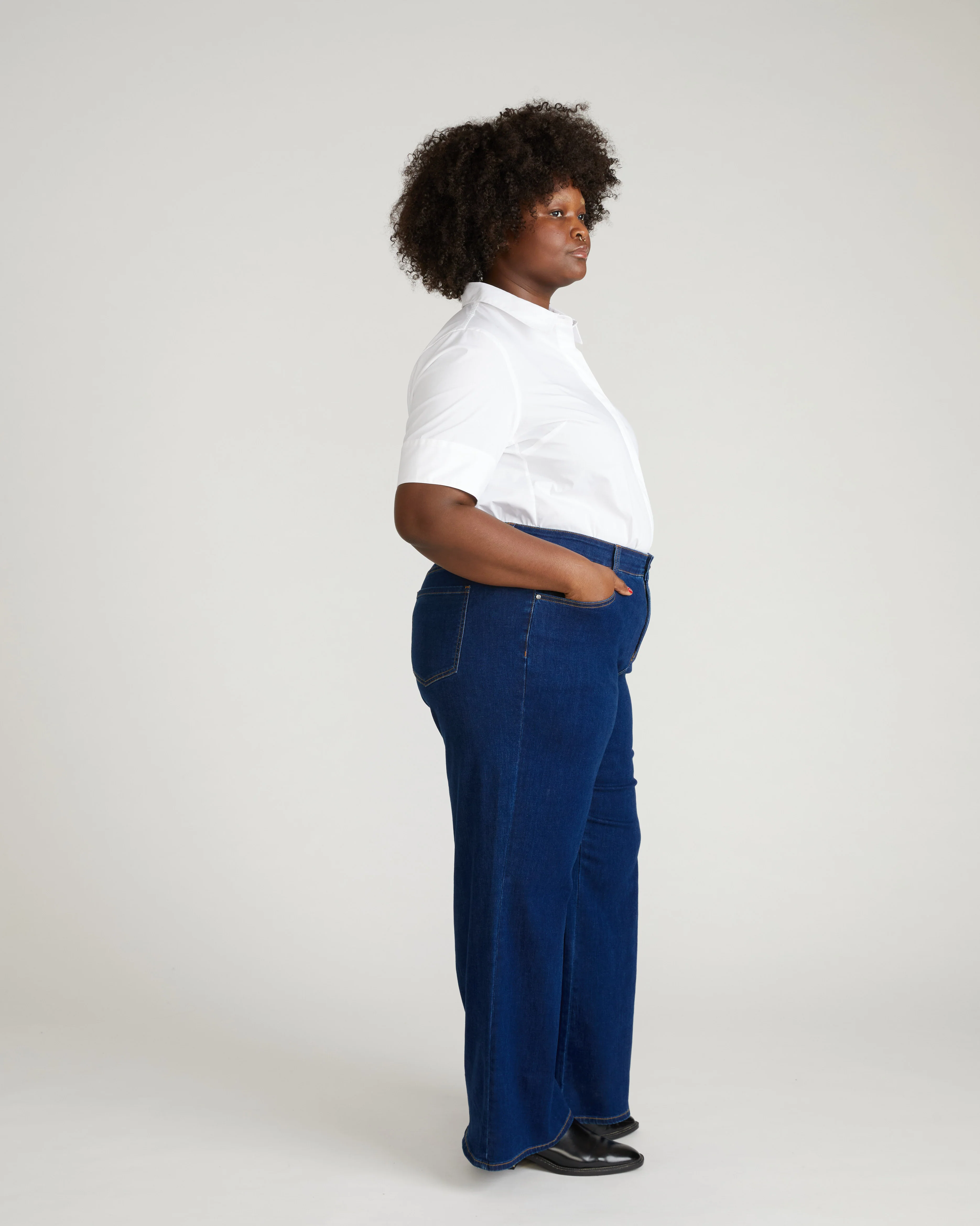 Roxy Relaxed Bootcut Jeans - River Blue Wash - Image 5