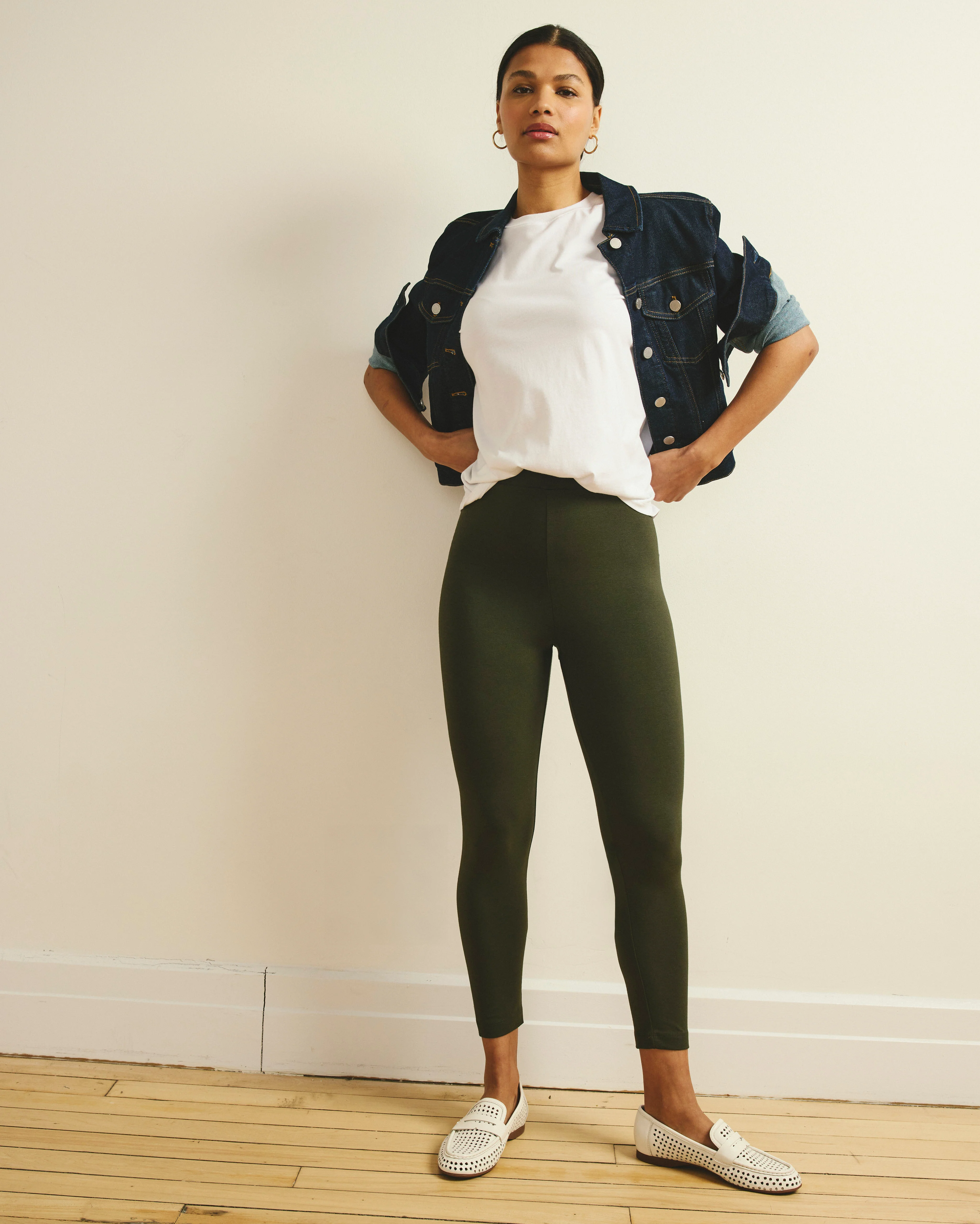 Roya Cropped Leggings 23 Inch - Nori - Image 2