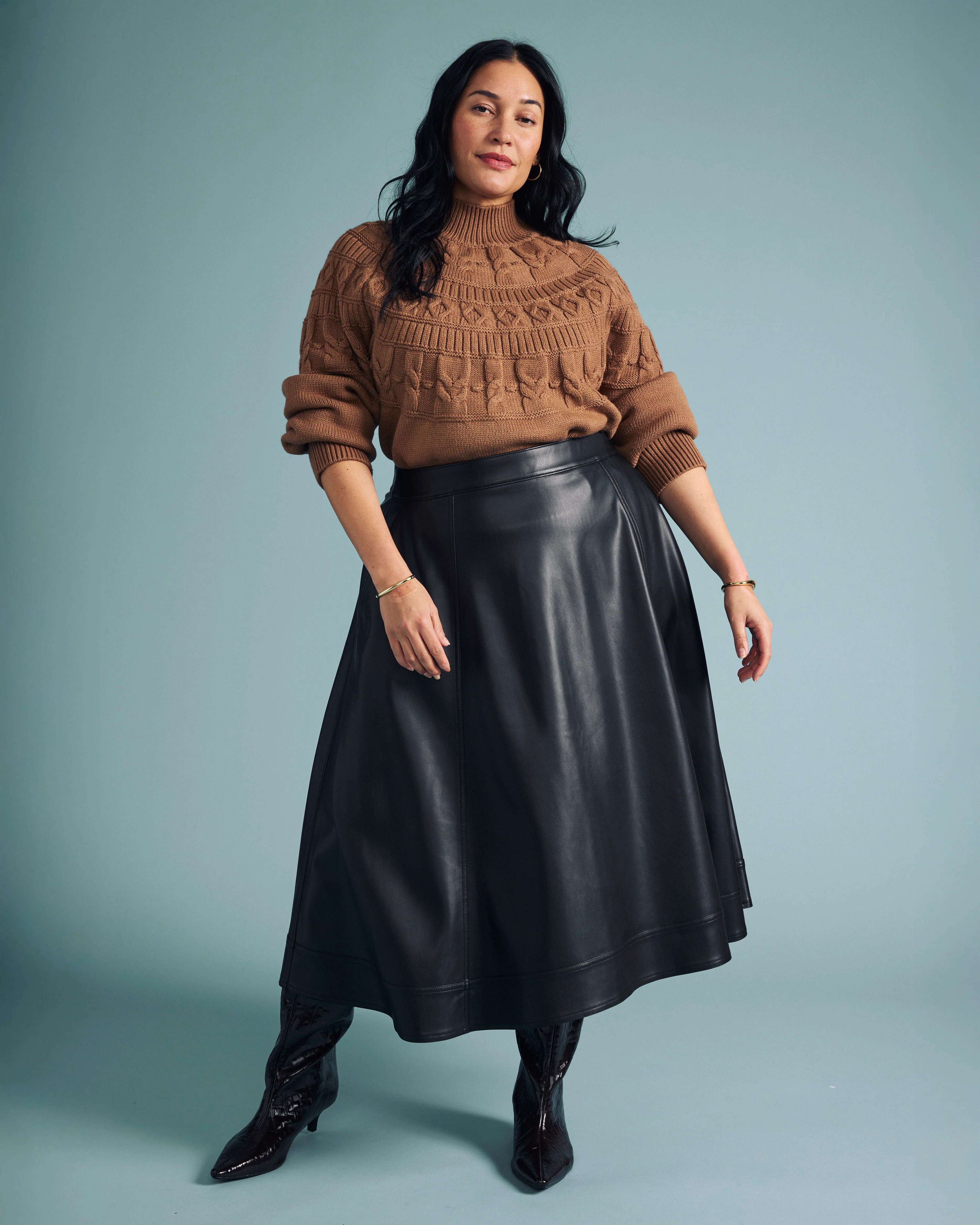Safiya Cable Knit Sweater - Classic Camel - Image 2