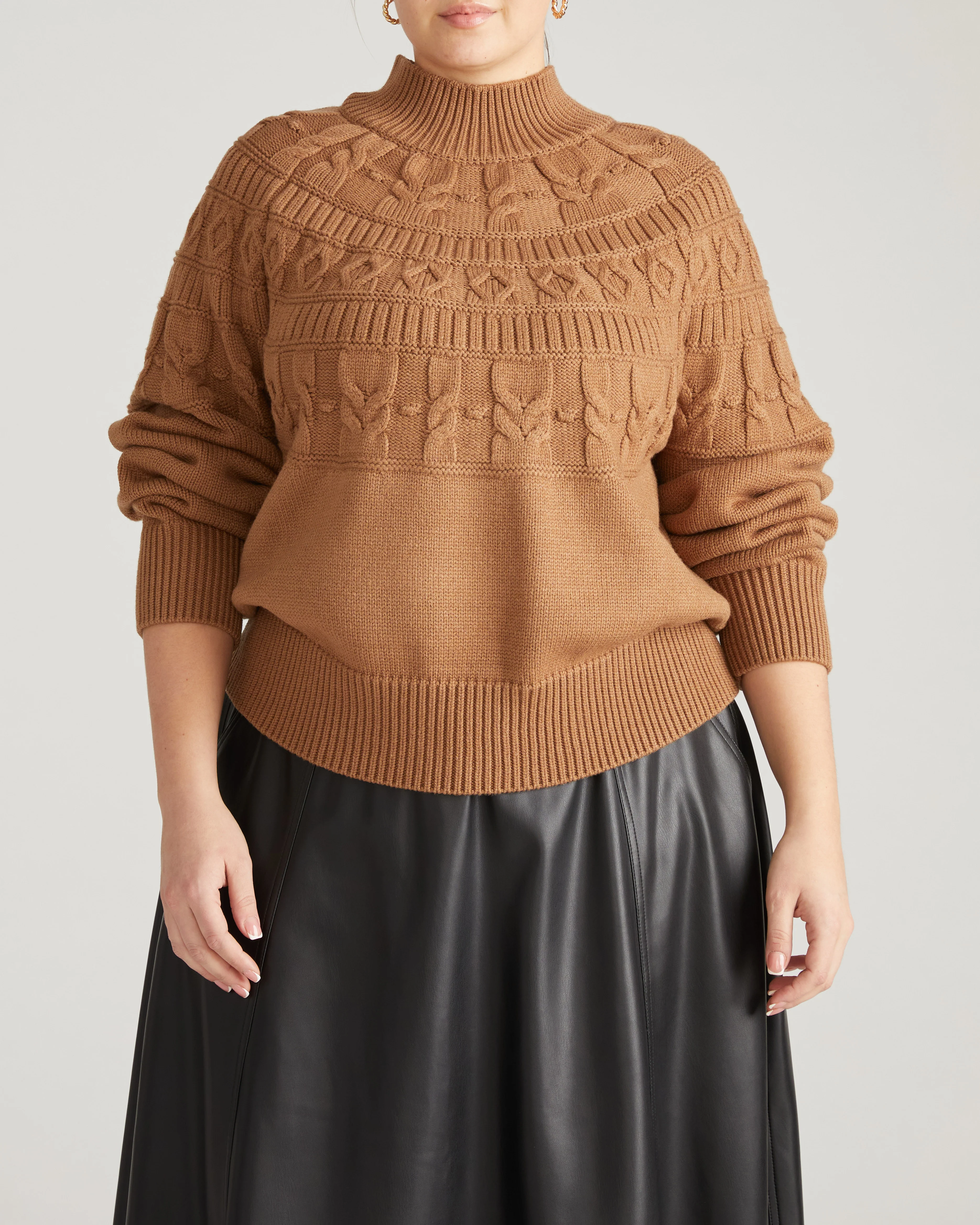 Safiya Cable Knit Sweater - Classic Camel - Image 4