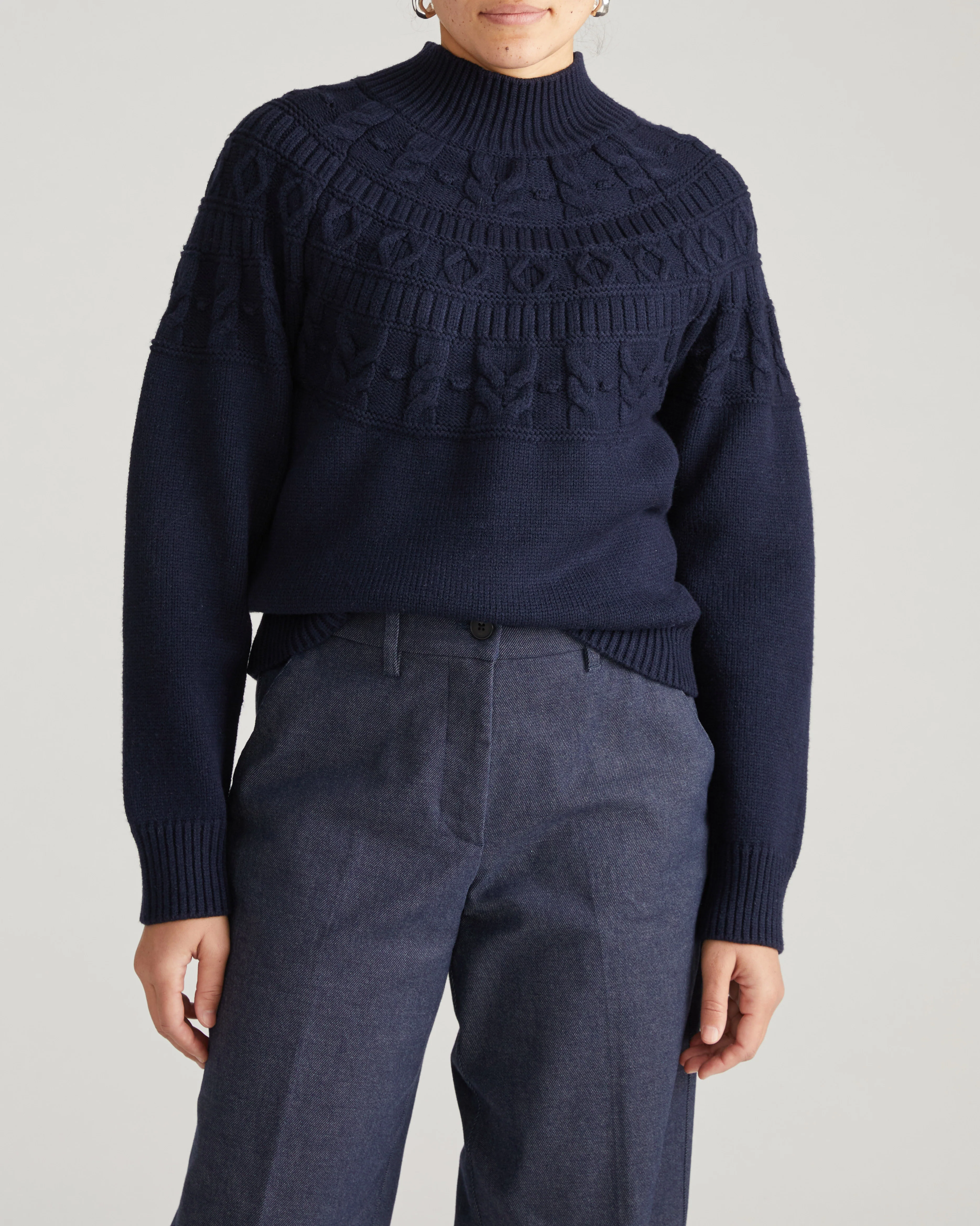 Safiya Cable Knit Sweater - Midnight - Image 4