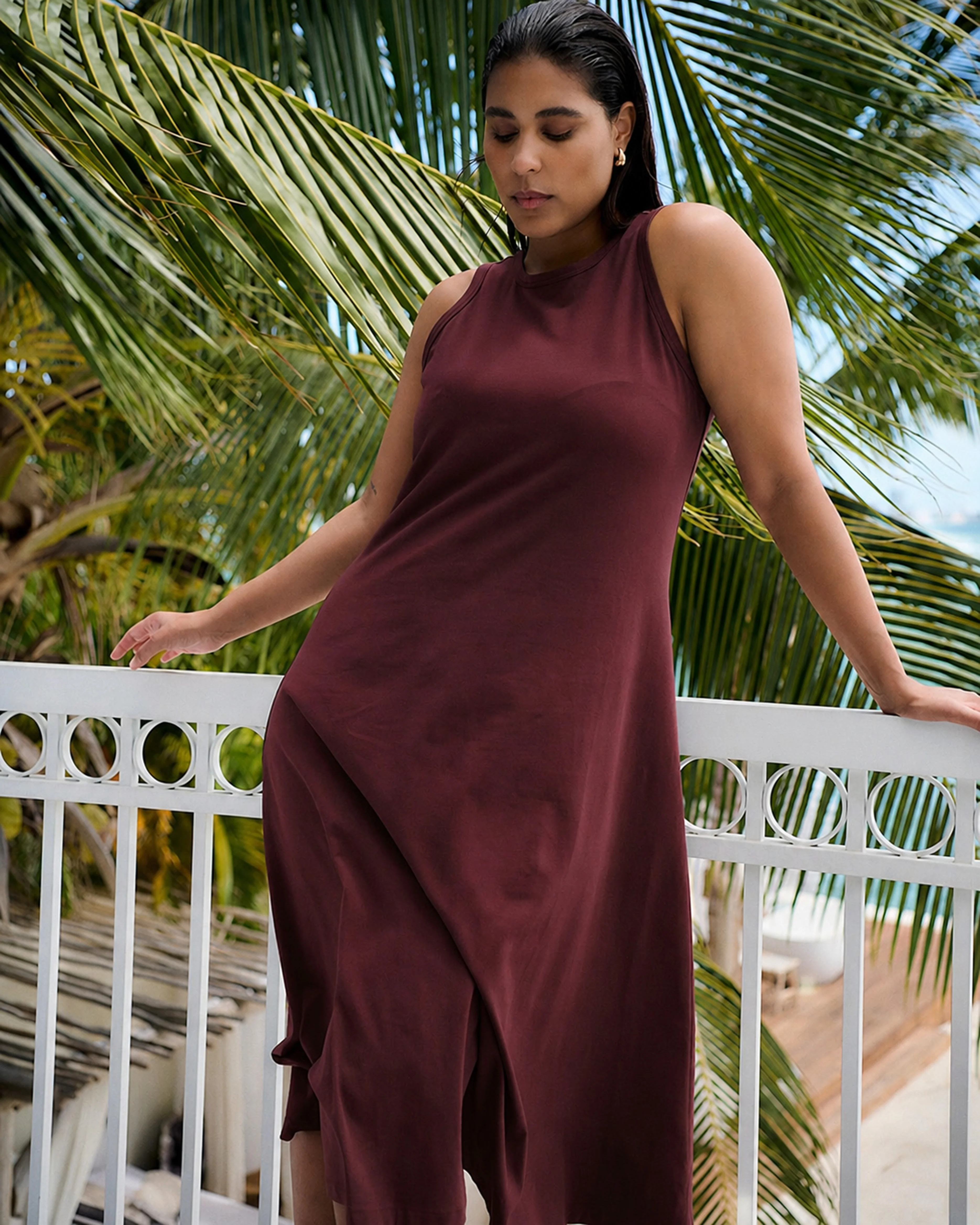 Sardinia Tank Dress - Black Cherry - Image 4