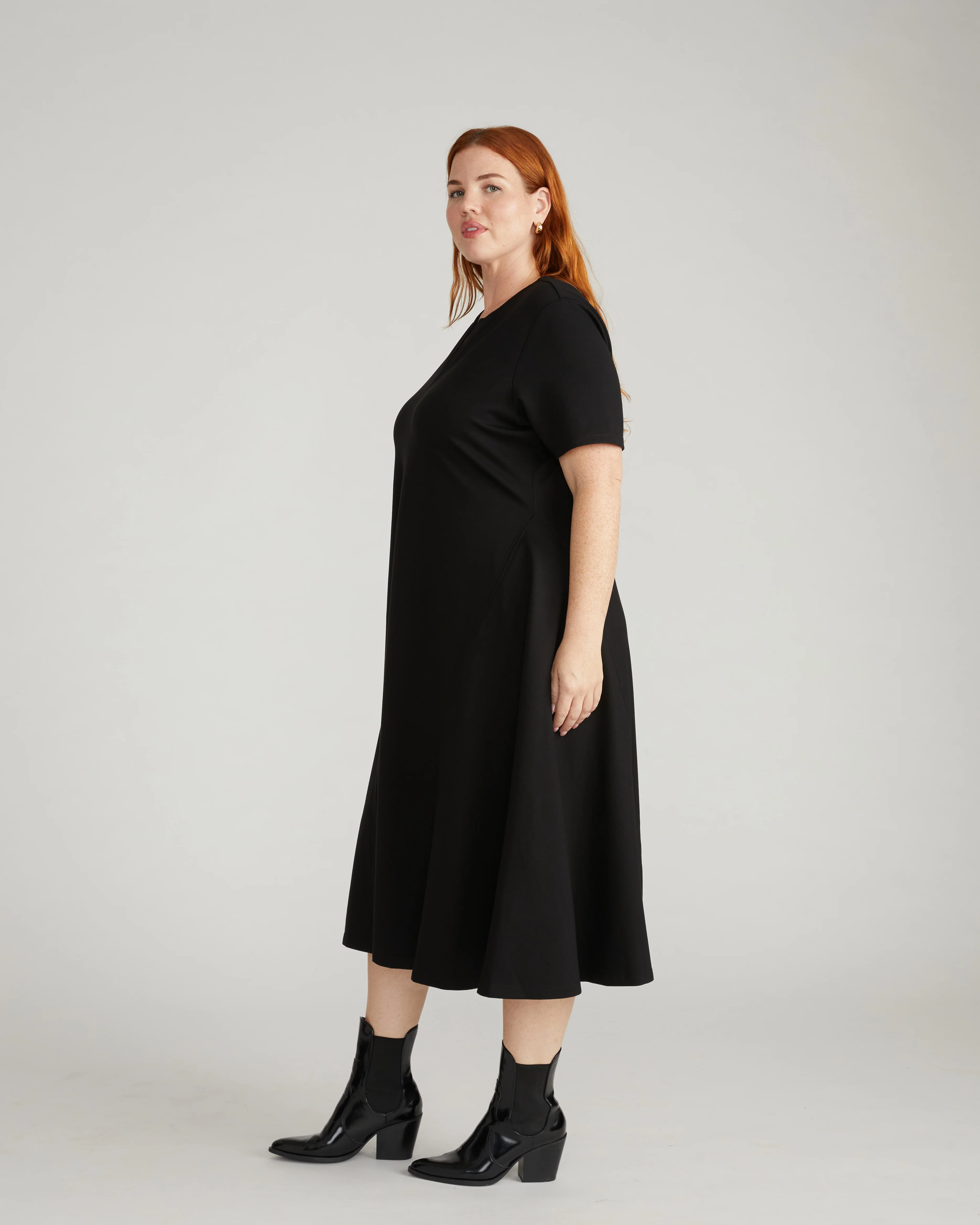 Saskia Ponte Dress - Black - Image 2