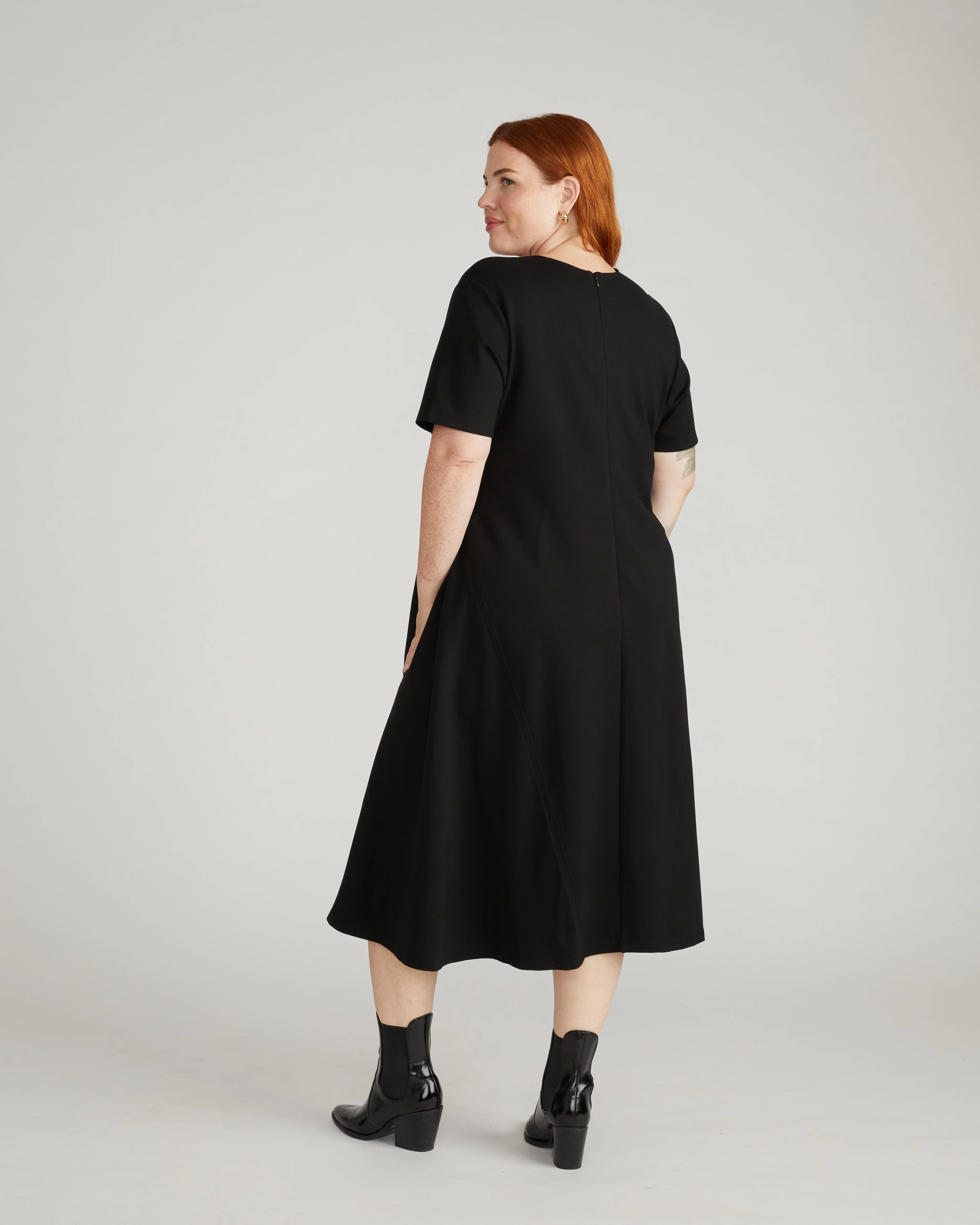 Saskia Ponte Dress - Black - Image 3