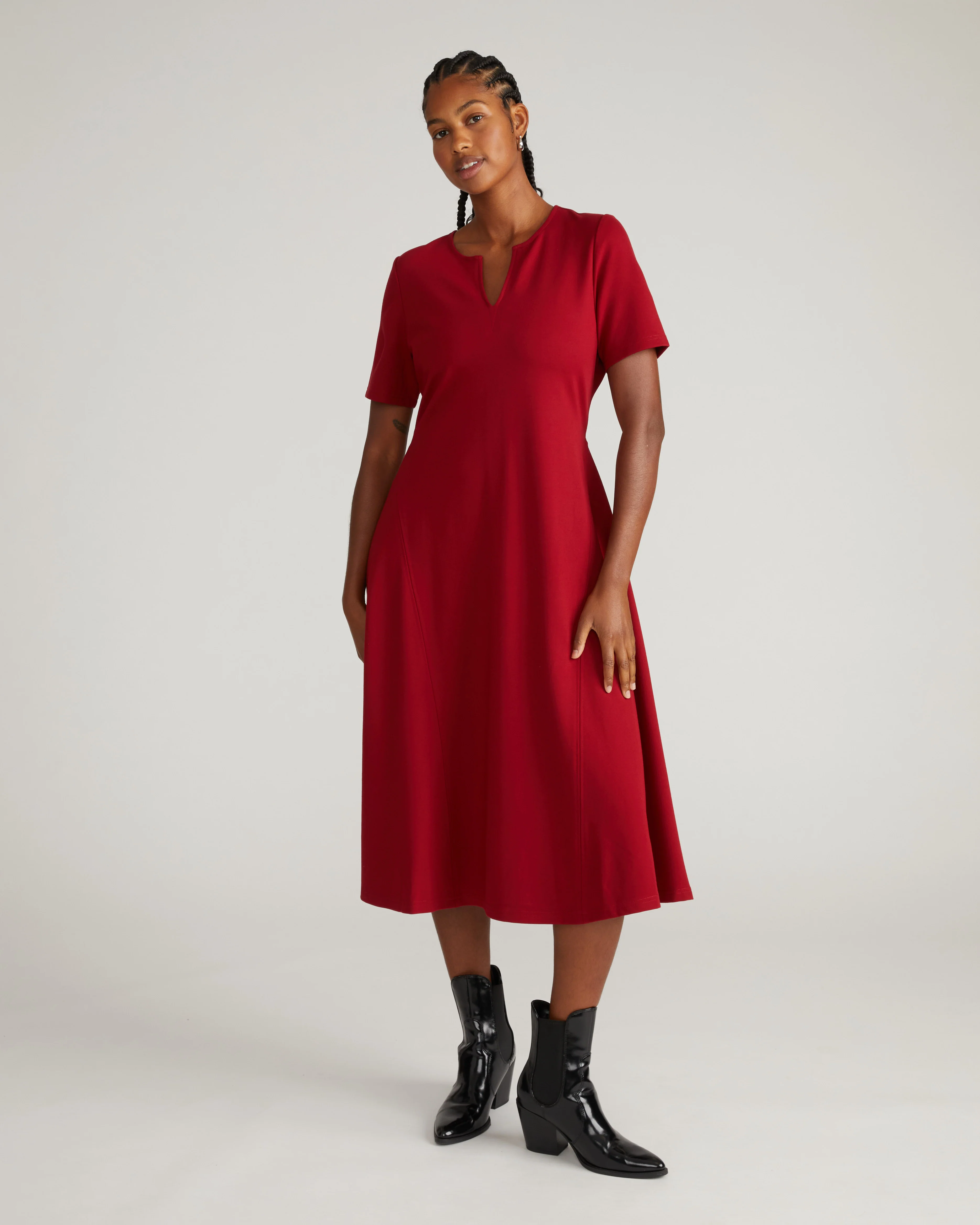 Saskia Ponte Dress - Garnet - Image 6
