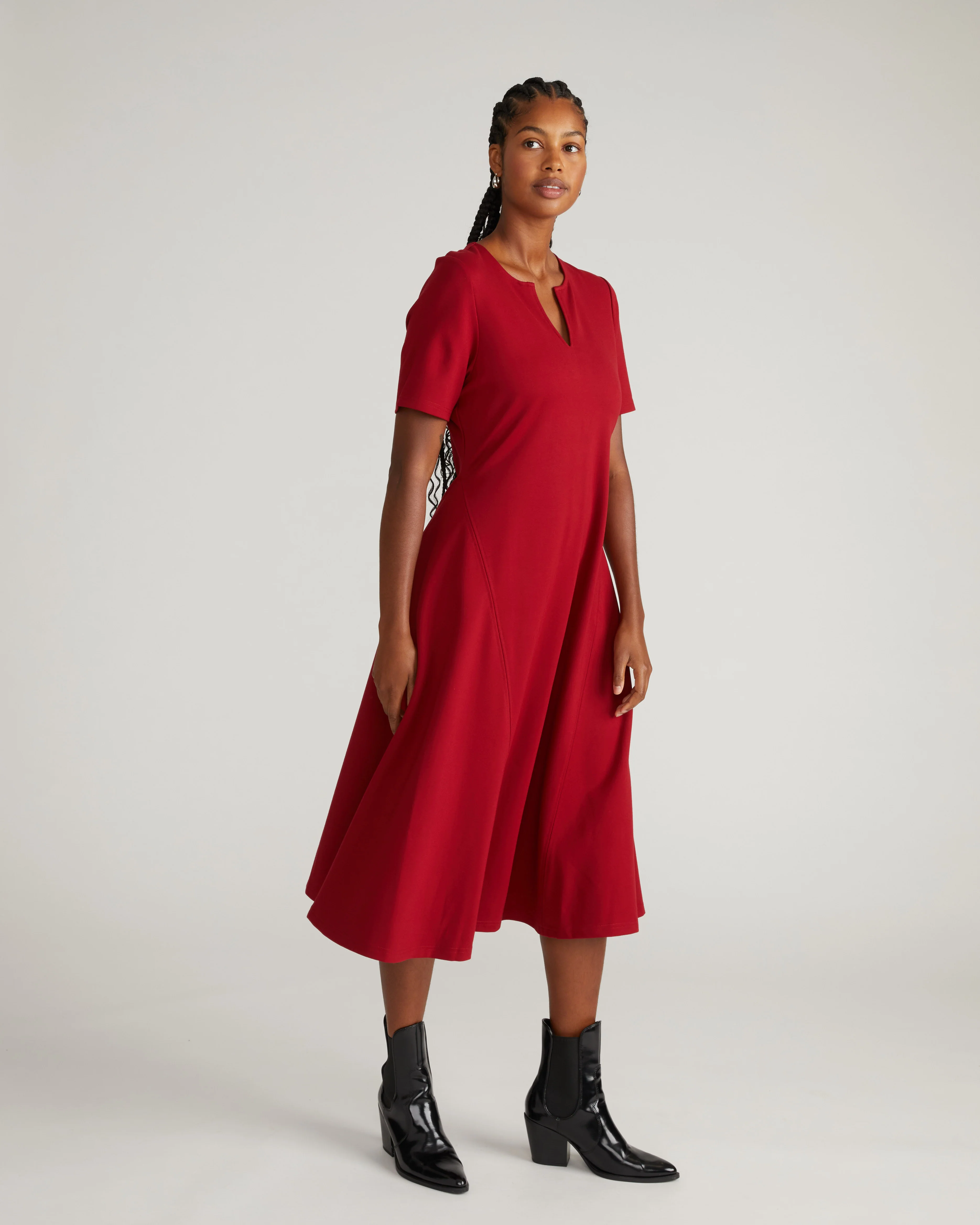 Saskia Ponte Dress - Garnet - Image 8