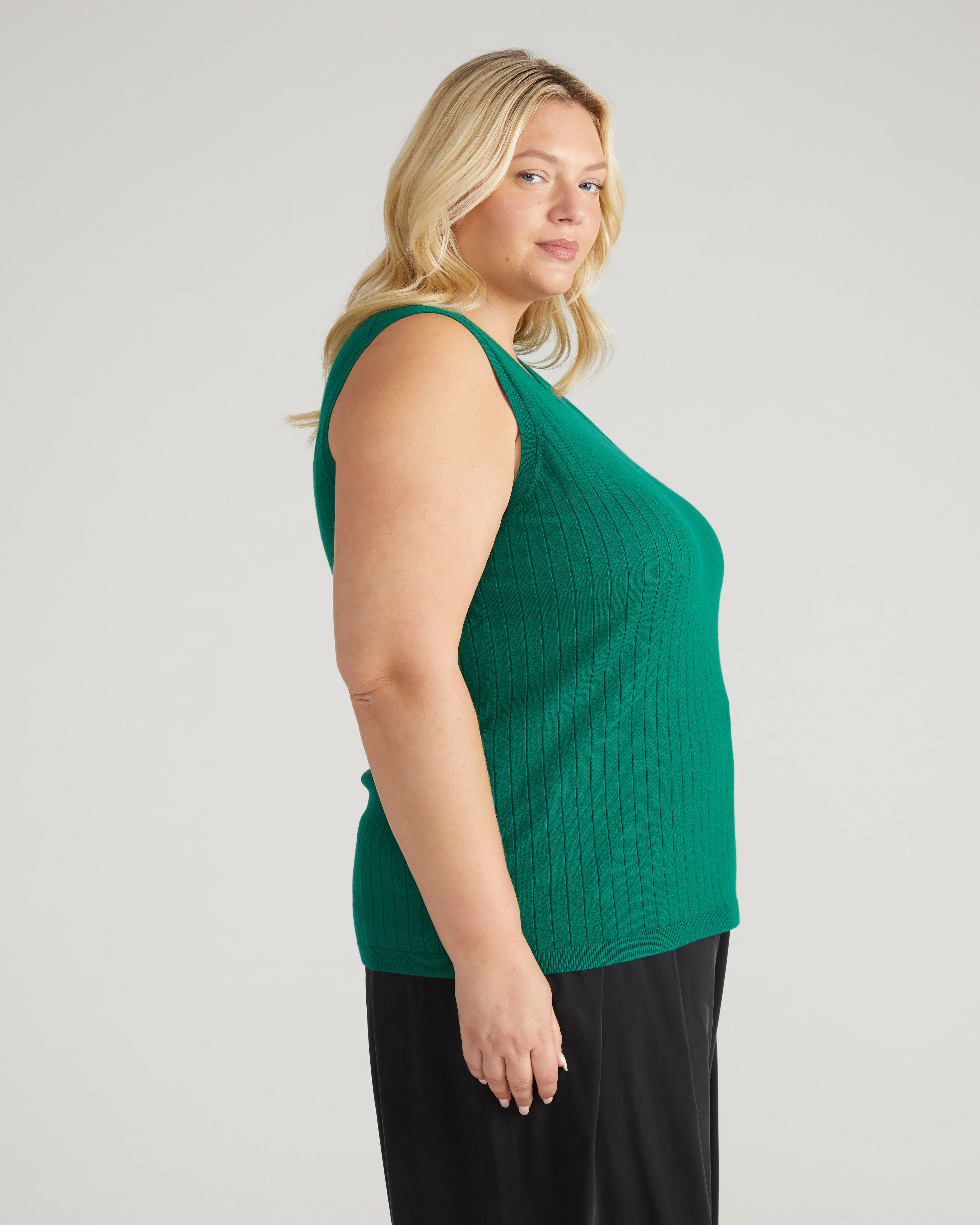 Savvy Fine Knit Sweater Shell - Aventurine - Image 2