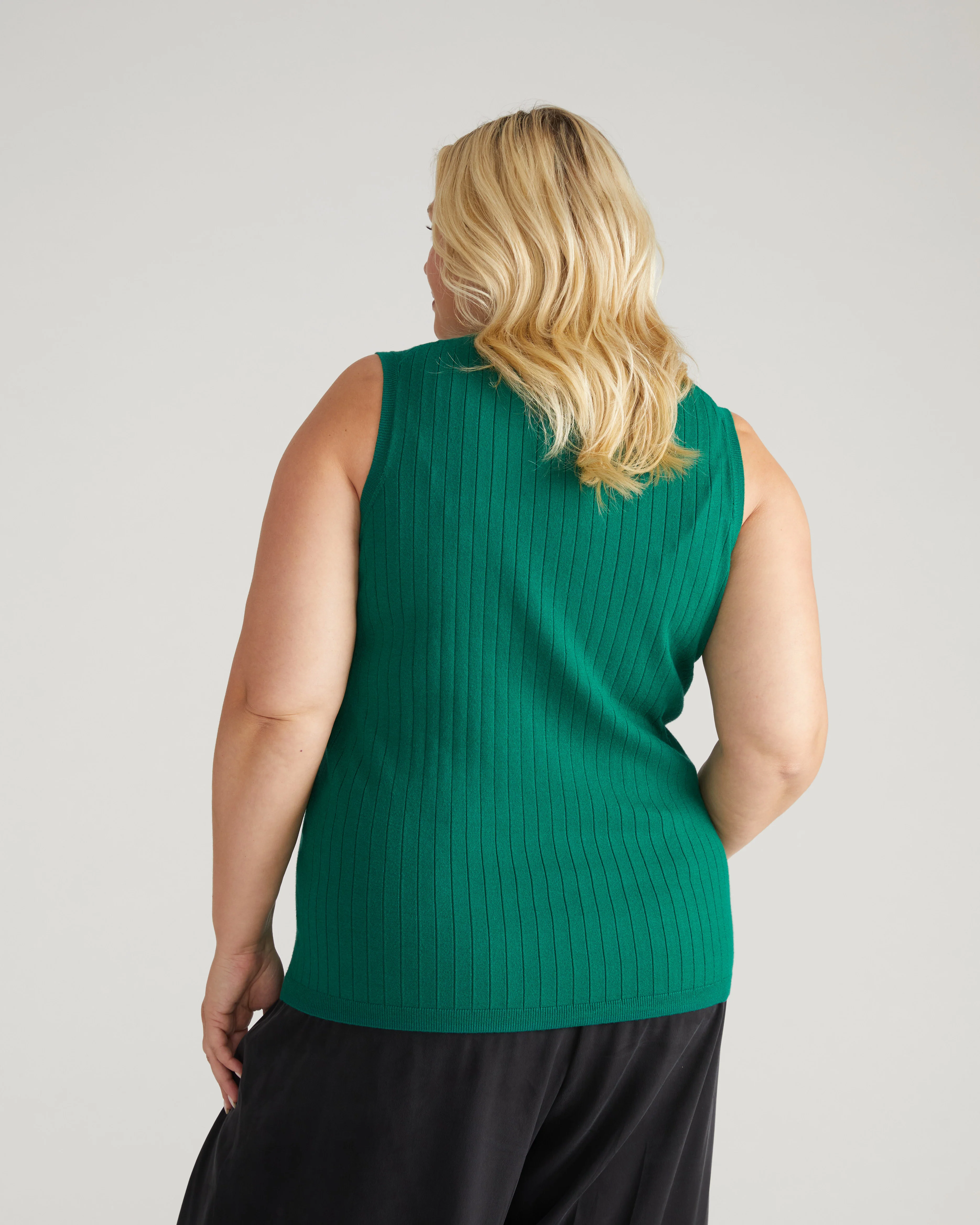 Savvy Fine Knit Sweater Shell - Aventurine - Image 3