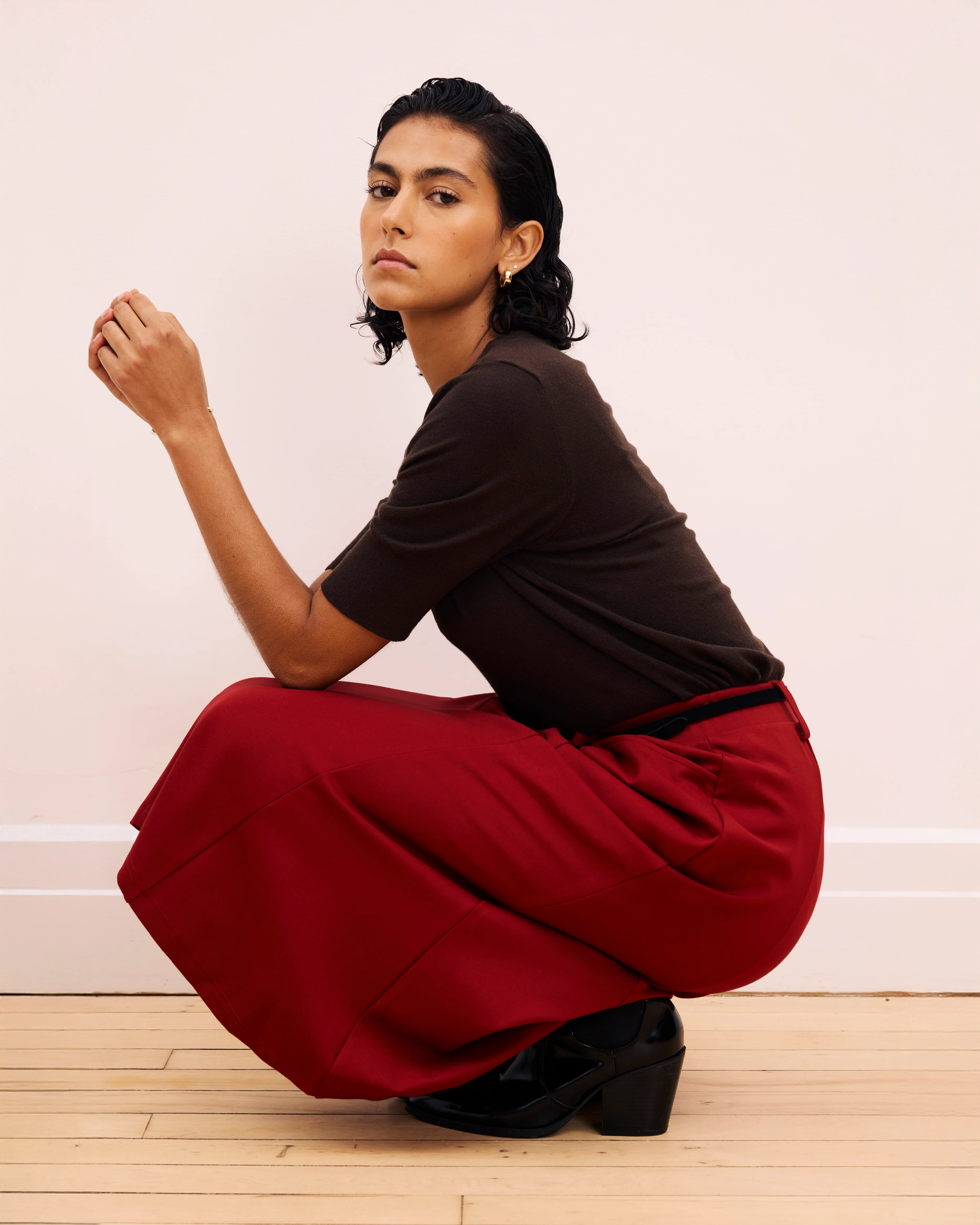 Savvy Fine Knit Sweater Top - Espresso - Image 2